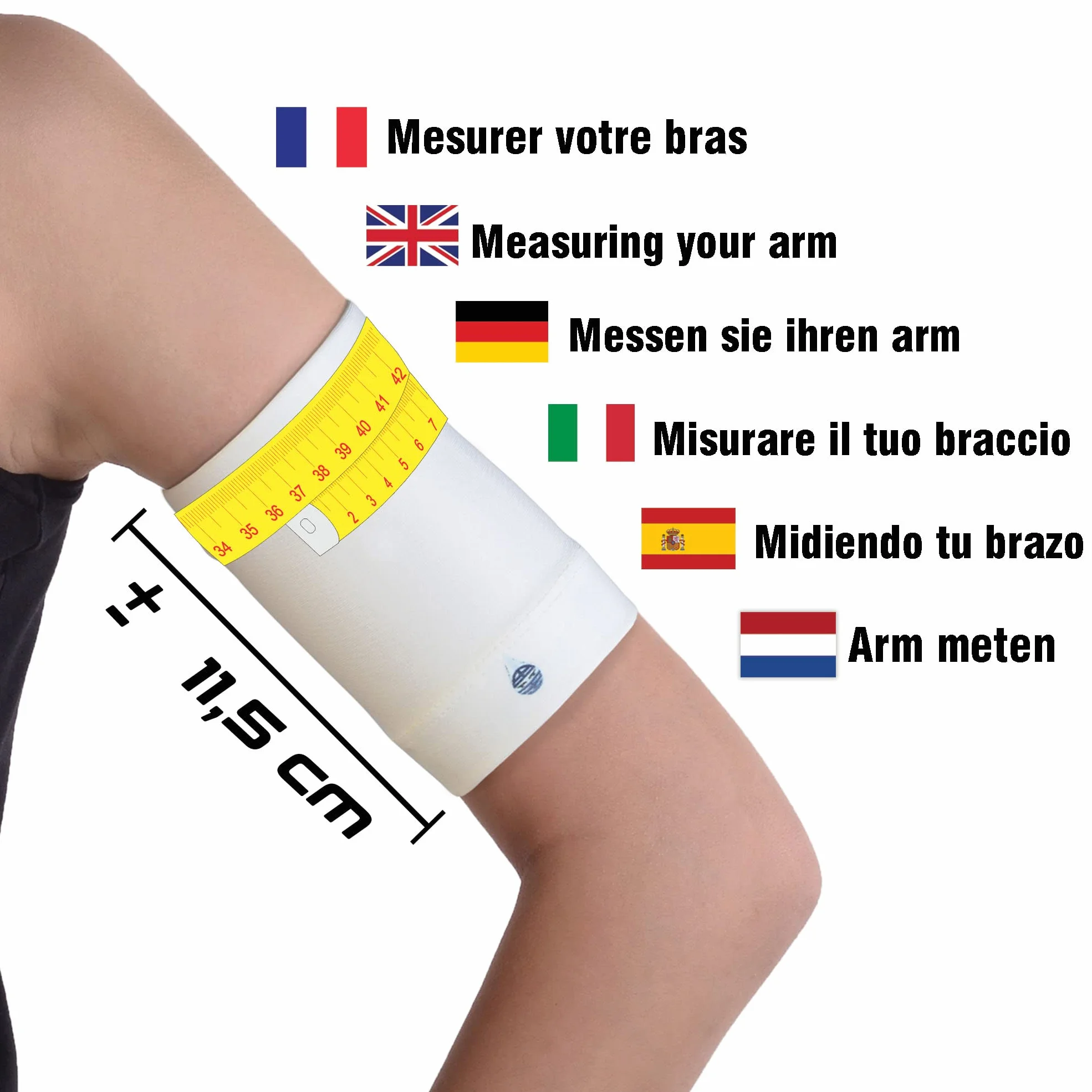 Dia-Band Mankiet Ochronny do Sensora Glukozy Freestyle Libre, Medtronic, Dexcom, Omnipod - Opaska dla Diabetyków (S 25-28 cm)