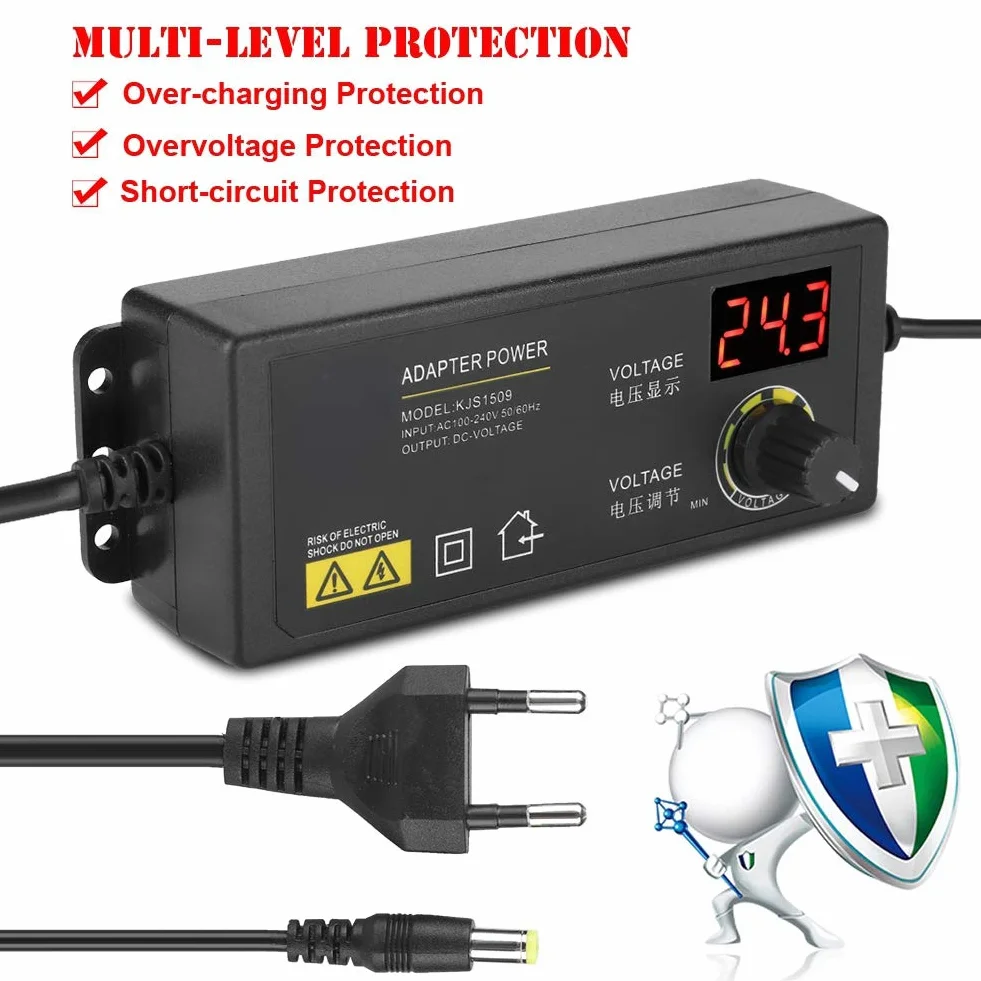 72W 3A 9 24V Regulowany Zasilacz Zasilacz Impulsowy z Wyświetlaczem Napięcia LED Regulowane Napięcie Wyjściowe Regulowany Zasilacz z wielopoziomową ochroną