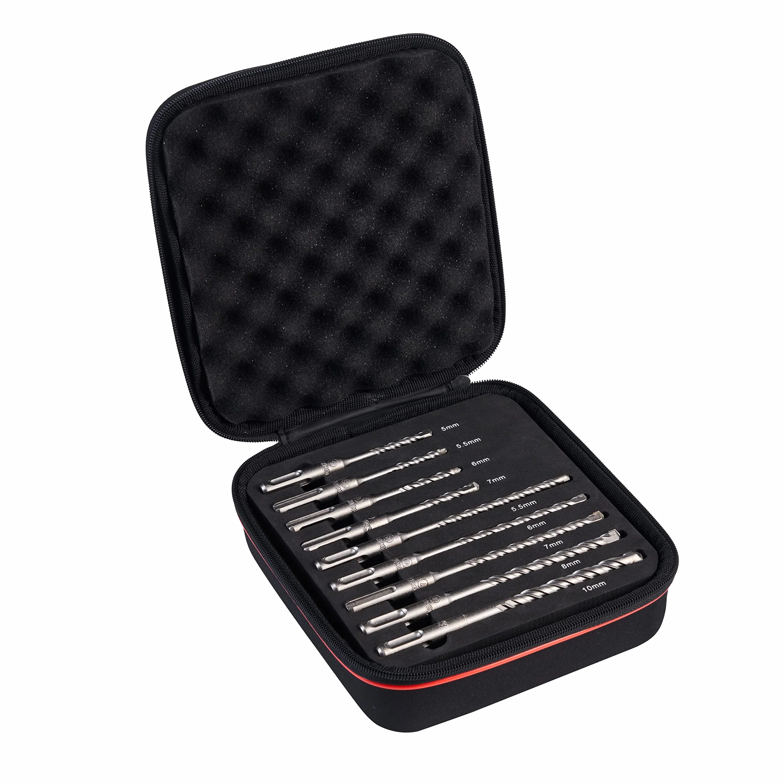 Starrett Zestaw wierteł SDS Plus - 9-częściowy KBPSK09 Końcówka z węglika spiekanego Zestaw 2-punktowych wierteł udarowych - do betonowych cegieł kamiennych