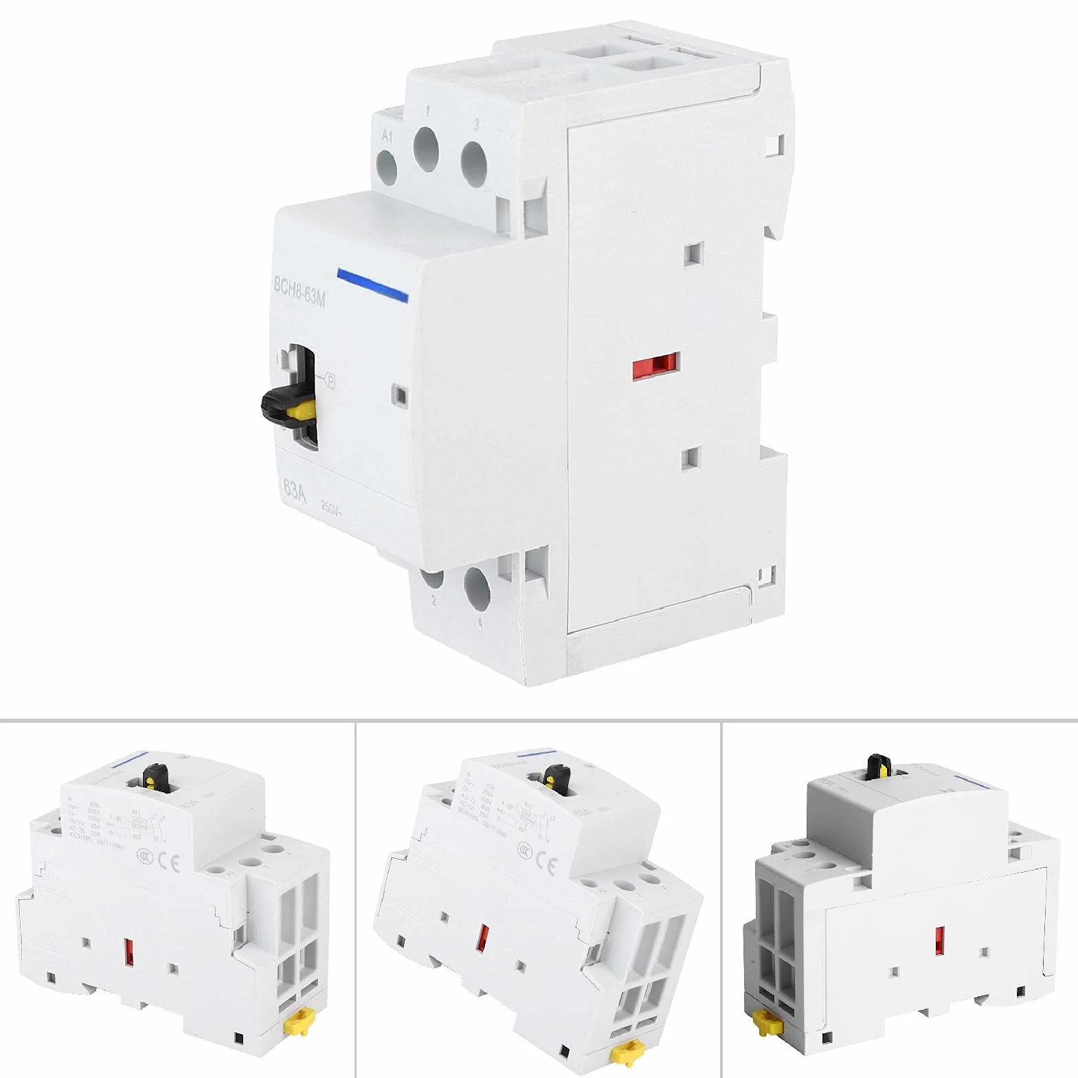 BCH8-63M Stycznik AC 230V 2P 63A 2NO Modułowy na Szynę DIN z Ręcznym Przełącznikiem