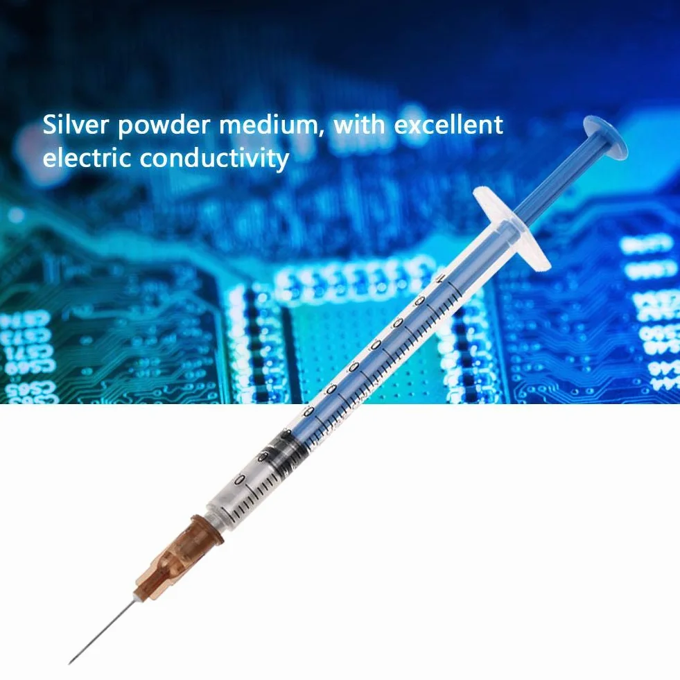 Przewodząca srebrna pasta, klej, srebrny pisak, przewodzący srebrny proszek, strzykawka do naprawy, elektroniczna płytka drukowana, klawiatura PCB, 0,2 ml