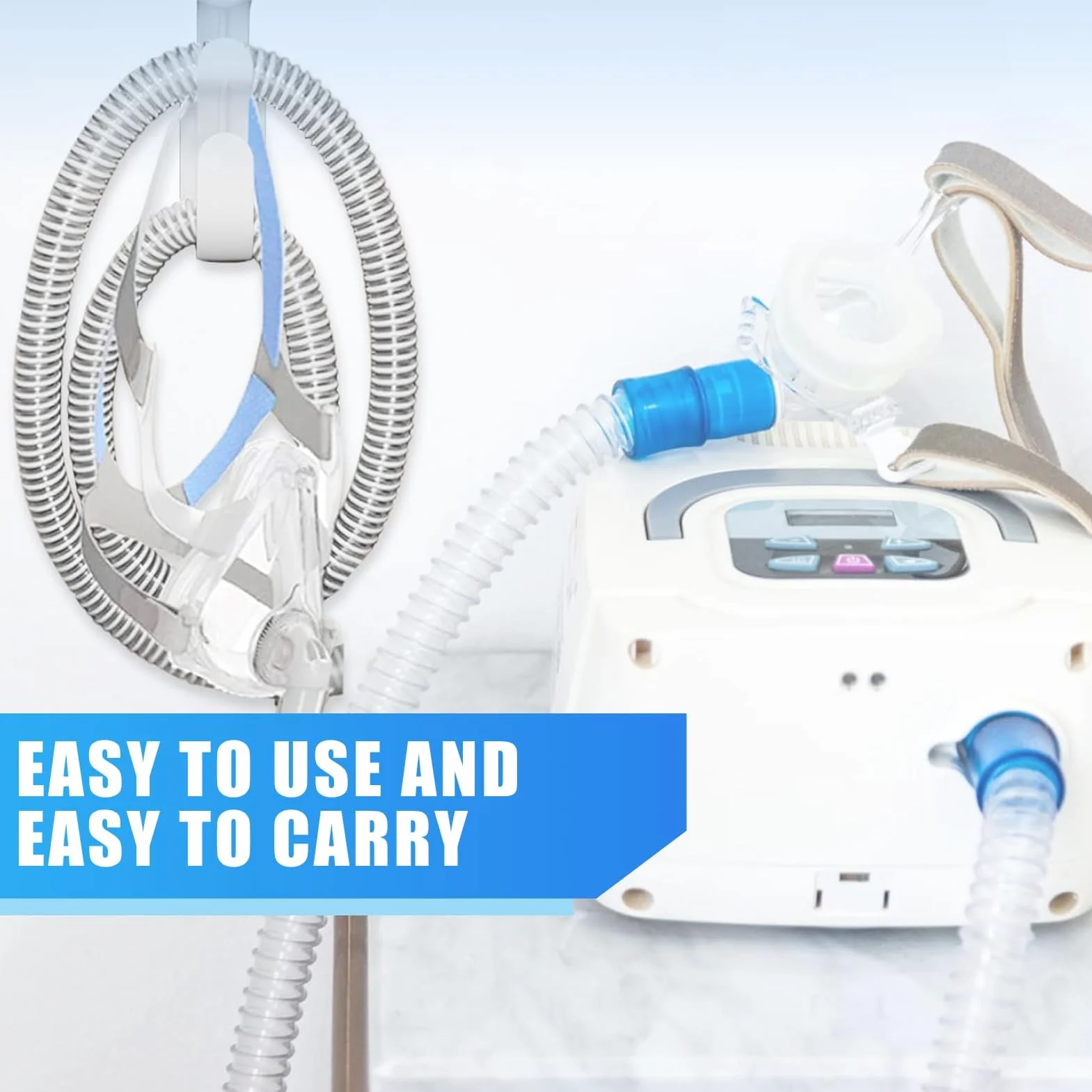2 szt. CPAP uchwyt na wąż, system stojaka CPAP, haczyk na maskę, organizer, zapobiega bezdechowi sennemu, masce CPAP, akcesoria zapewniają stabilność i brak plątania się