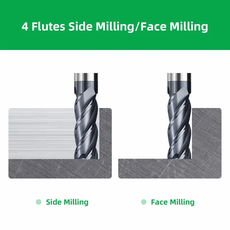 Frez CNC VHM 4mm 4 Zęby HRC55 AlTiN do Metalu Stali Drewna Akrylu Plastiku