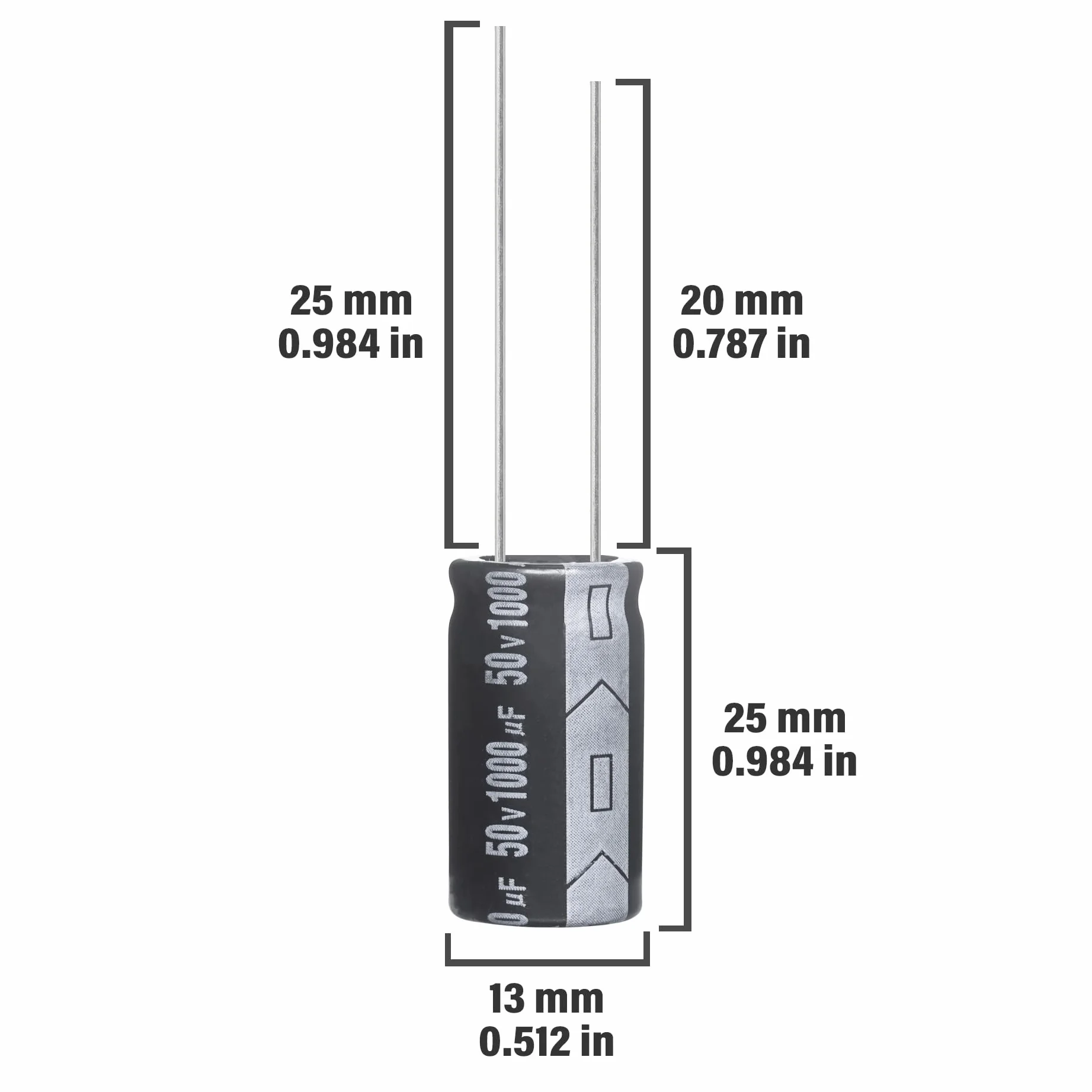 1000uF 50V Kondensatory elektrolityczny 1000 uF 50Volt 13x25MM Kondensator elektrolityczne aluminiowy Electrolytic Capacitors (opakowanie 10 sztuk)
