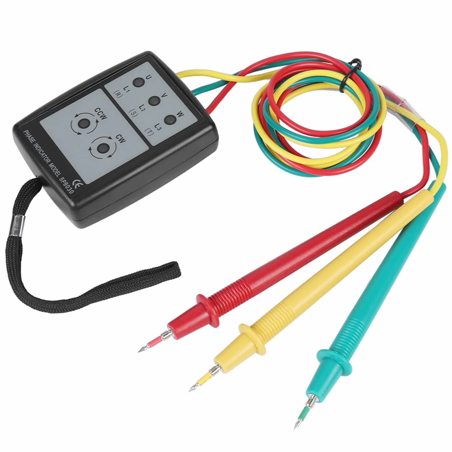 Detektor SP8030 Tester rotacji kolejności faz 3, wyświetlacz AC 200V-480V z brzęczykiem LED
