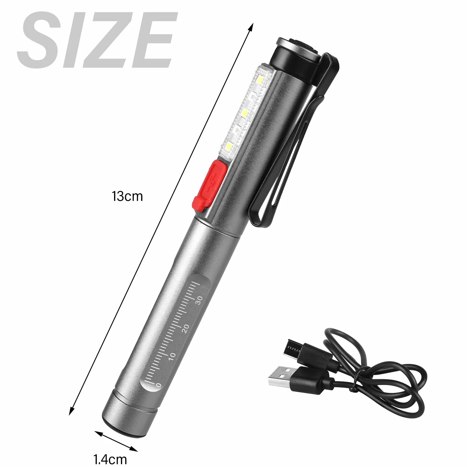 Medyczne pióro LED, lampa diagnostyczna, penlight medyczny, lampka diagnostyczna, długopis wielokrotnego użytku, z kubkiem dla pielęgniarek lekarzy z klipsem do kieszeni