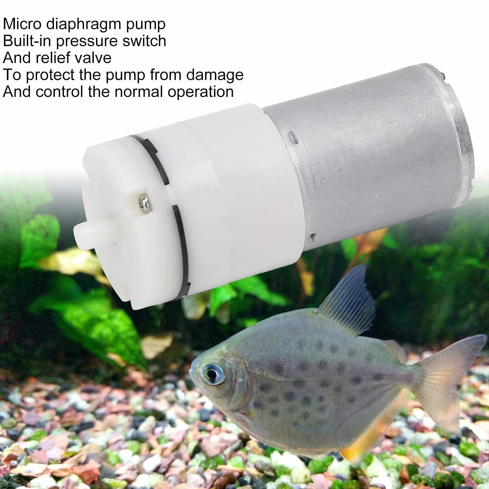 Pompa mikromembranowa, mini wodny silnik próżniowy membrana ciśnienie wody do akwarium DC 6 V VN2702PM