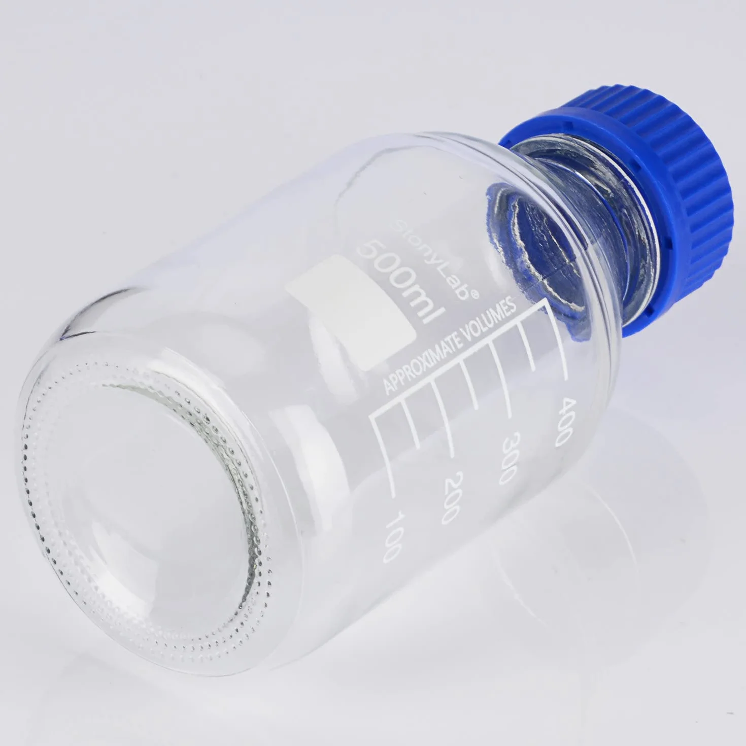 Szklane butelki okrągłe GL45 500 ml z zakrętką