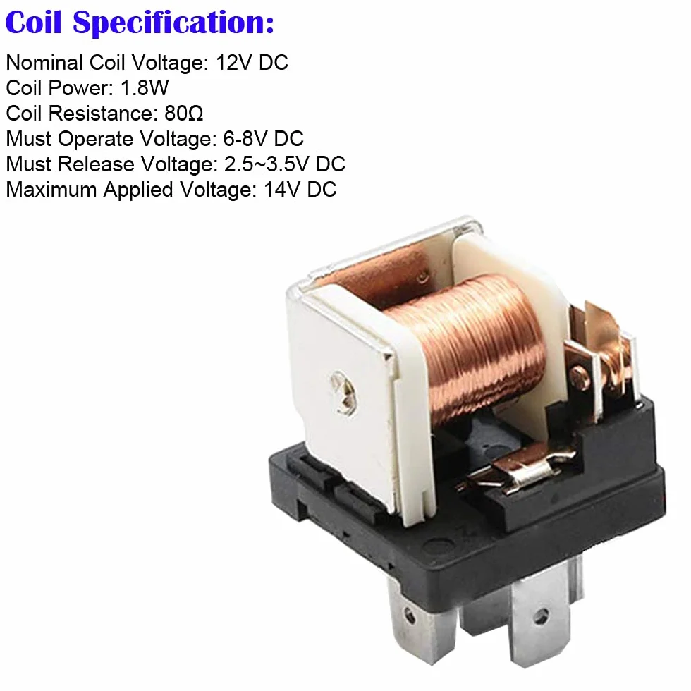 GUUZI 2 Pack 30A Przekaźnik Bezpiecznikowy Samochód Ciężarówka Zestaw Gniazd-30A ATO/ATC Zestaw Uprzęży-12V DC 5-Pin SPDT Automotive 14 AWG Przewody