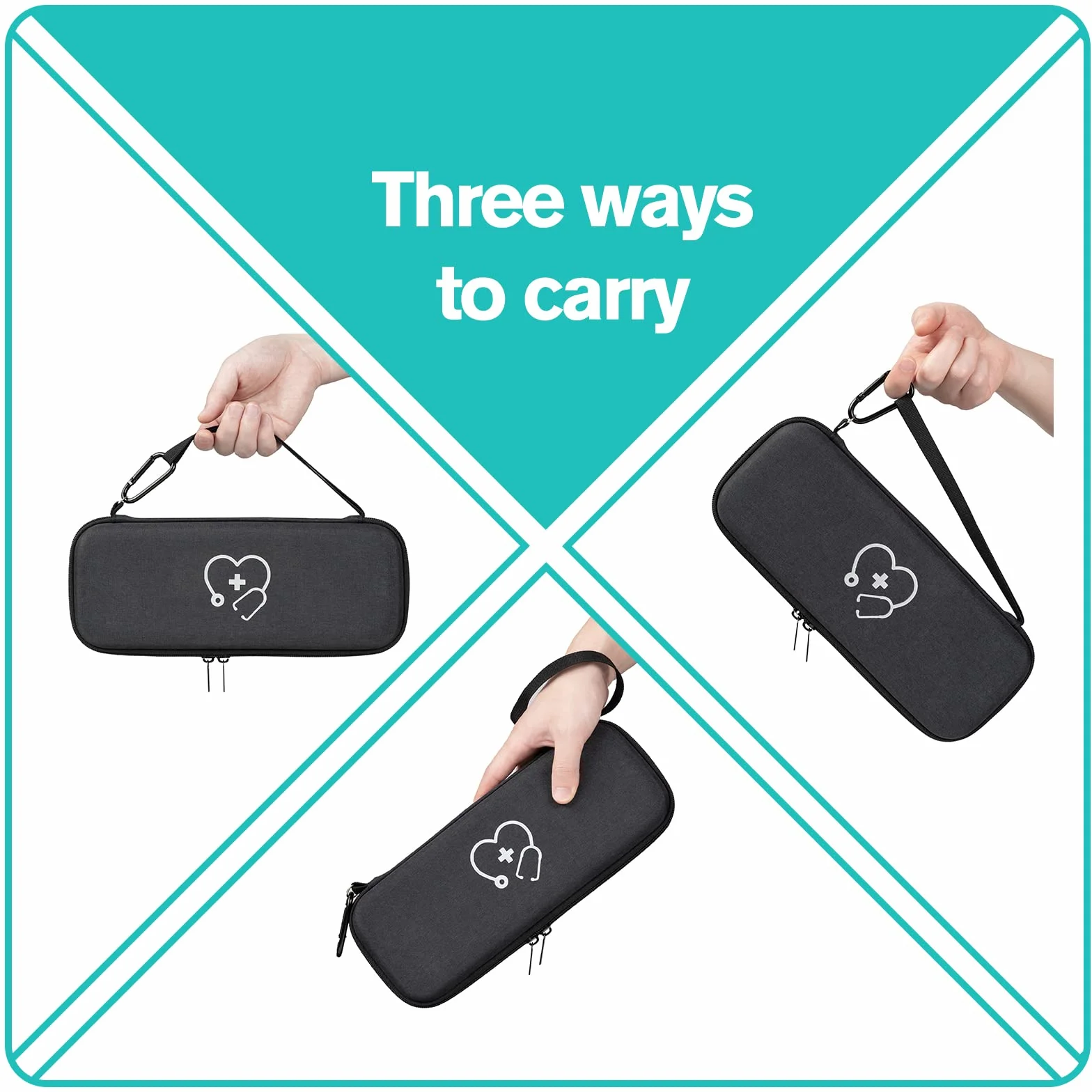 ProCase Torba na stetoskop EVA odporna na wstrząsy do 3M Littmann ADC Dixie EMS czarna