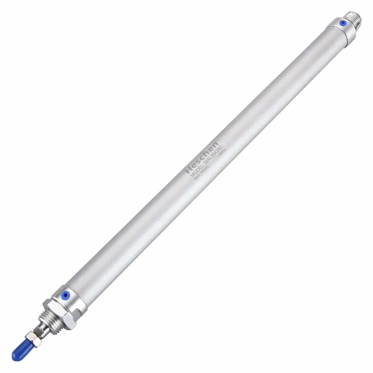 Heschen pneumatyczny wąski cylinder powietrza MAL 16-250 M5 port 16 mm otwór 250 mm skokowy podwójne działanie