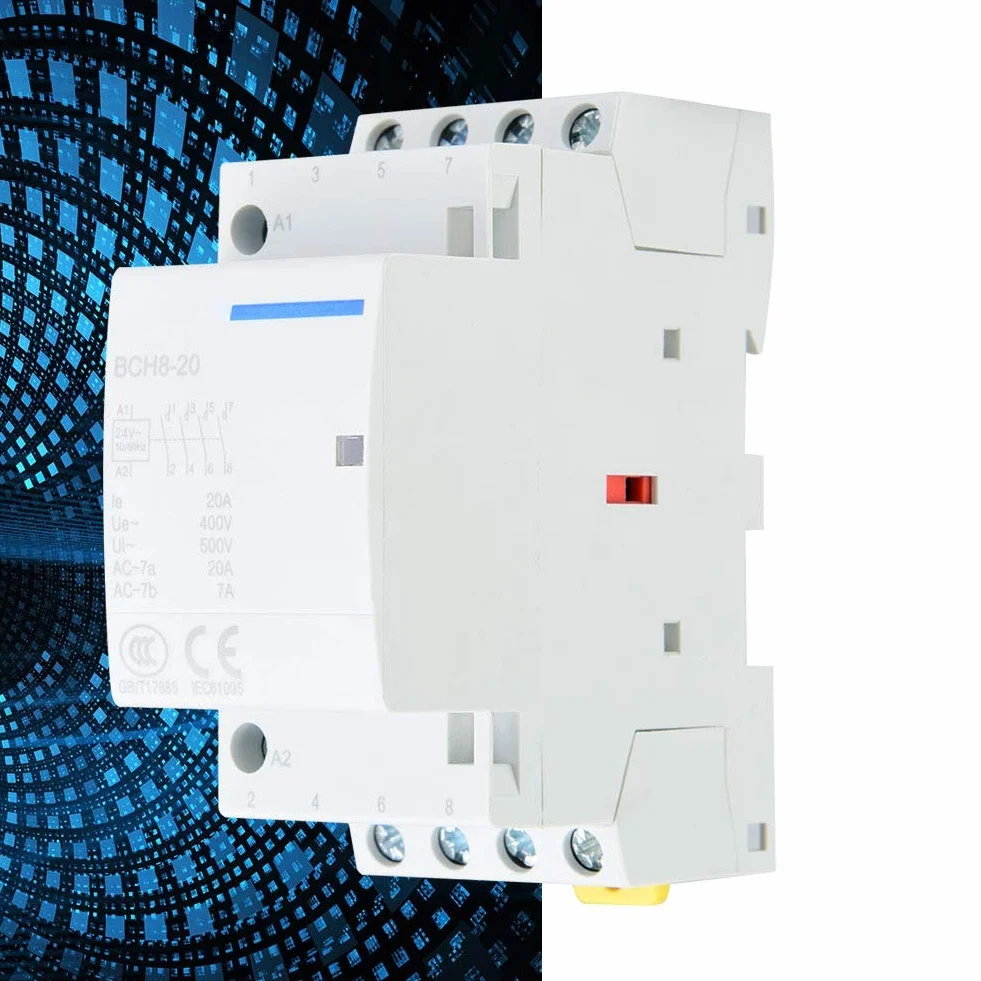 Stycznik, 4P 4NO 20 A, montaż na szynie, stycznik do gospodarstwa domowego, AC stycznik (220 V / 230 V)