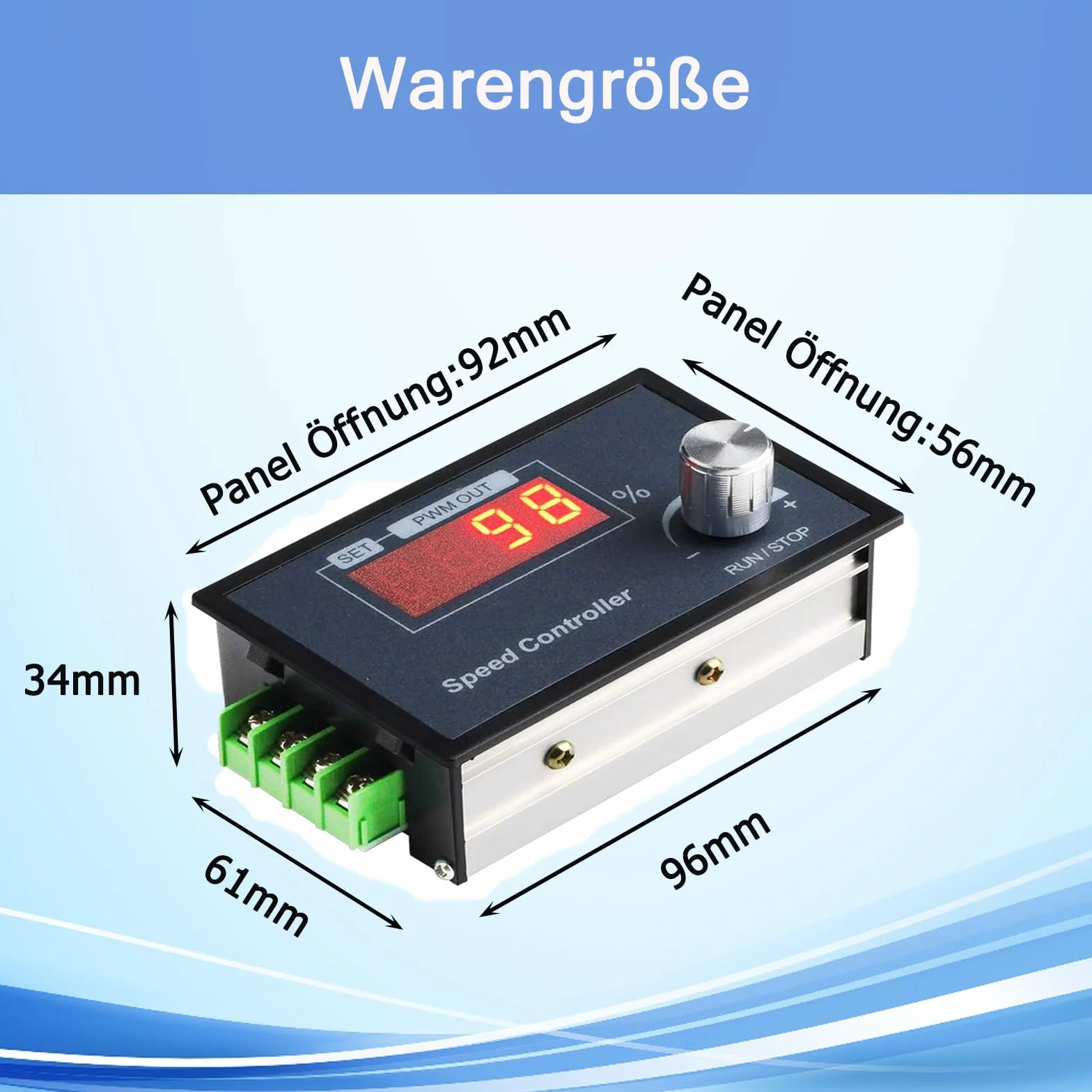 PWM regulator prędkości obrotowej silnika, 6-60 V 30 A DC, regulator prędkości obrotowej silnika z numeryczną diodą LED, regulowana prędkość, bezstopniowy regulator, pokrętło silnika