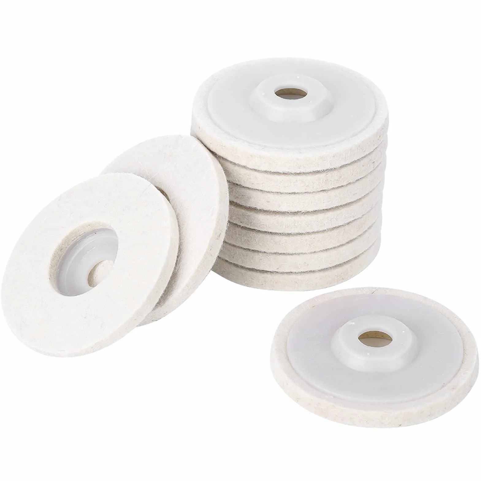 10 sztuk Wool Felt polerskie tarcze polerskie, szlifierki kątowe, tarcze polerskie, tarcze polerskie do wełny, zestaw do polerowania, do biżuterii metalowej, młynka cylindrycznego (cienka wełna)