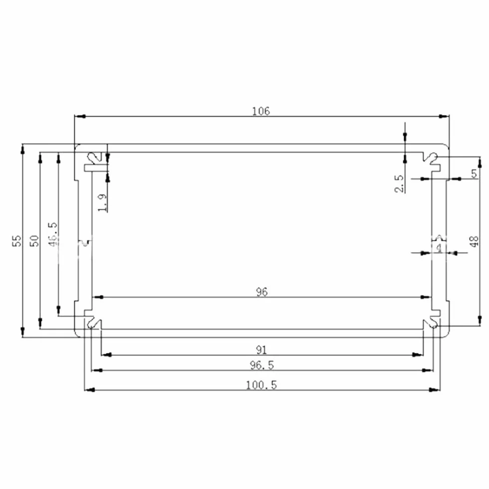 Aluminiowa skrzynka projektowa obudowa elektroniczna DIY PCB wzmacniacz audio ochronna czarny piasek 55x106x200 mm