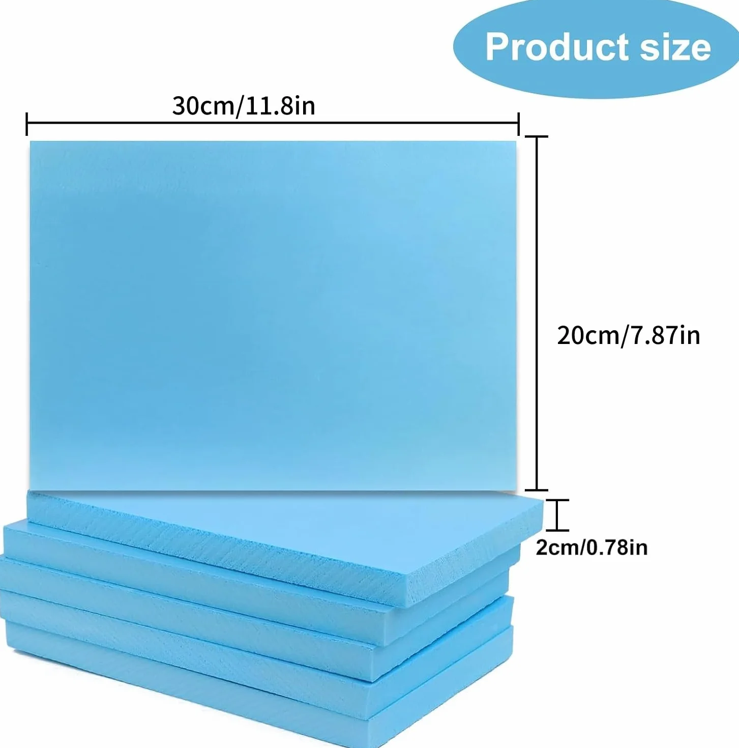 Płyta piankowa wysoka gęstość 30x20x2 cm niebieska model DIY