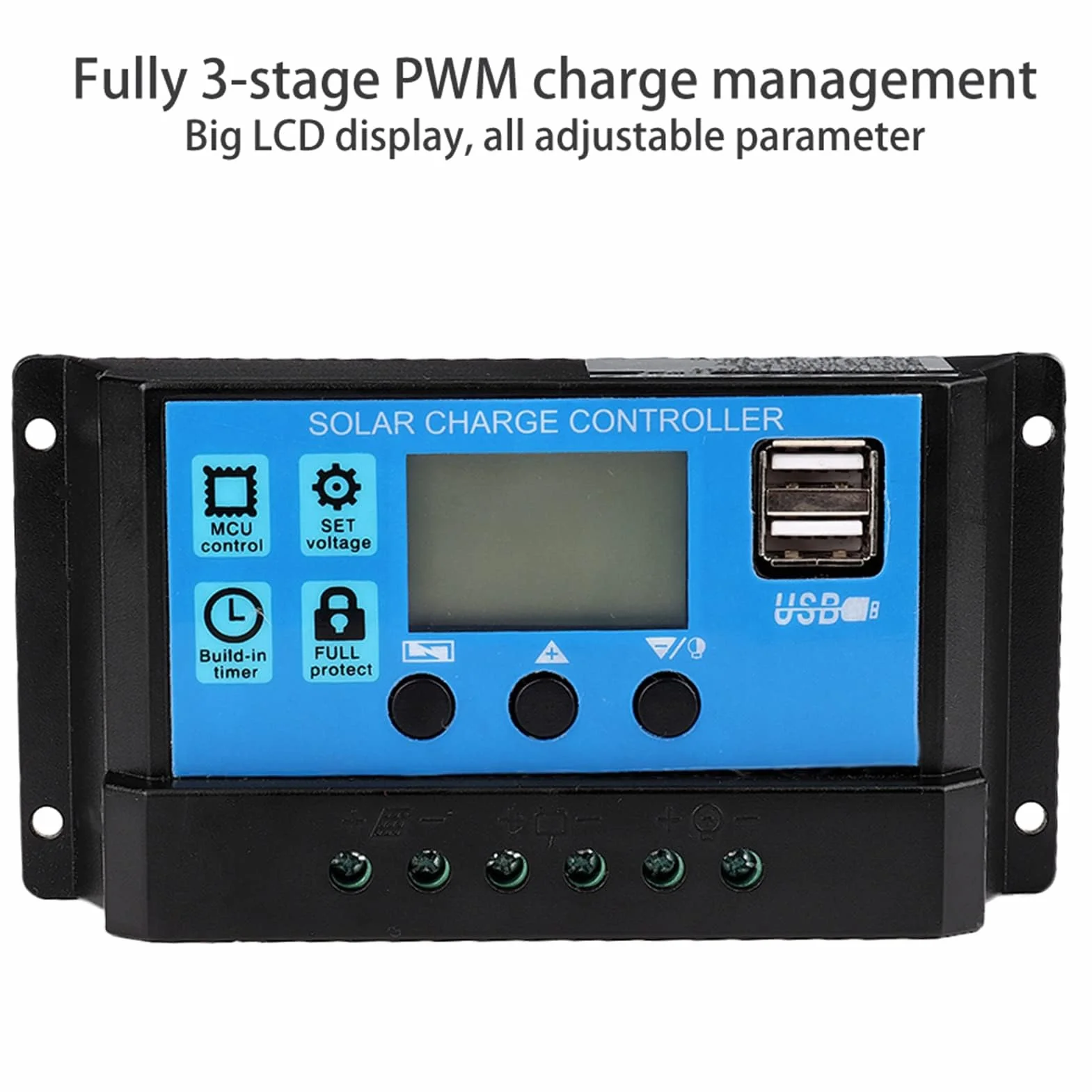 Kontroler ładowania słonecznego, 60A/50A/40A/30A/20A/10A 24 V automatyczna ładowarka słoneczna, kontroler ładowania MPPT, kontroler 12 V, panel PWM do paneli słonecznych (60A)