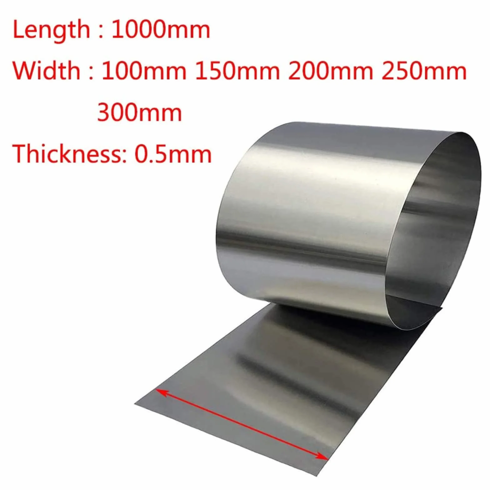 Czysta szpula aluminiowa, listwa aluminiowa do zastosowań mechanicznych w halach i budownictwie, długość 1000 mm, grubość 0,5 mm, szerokość 100 mm