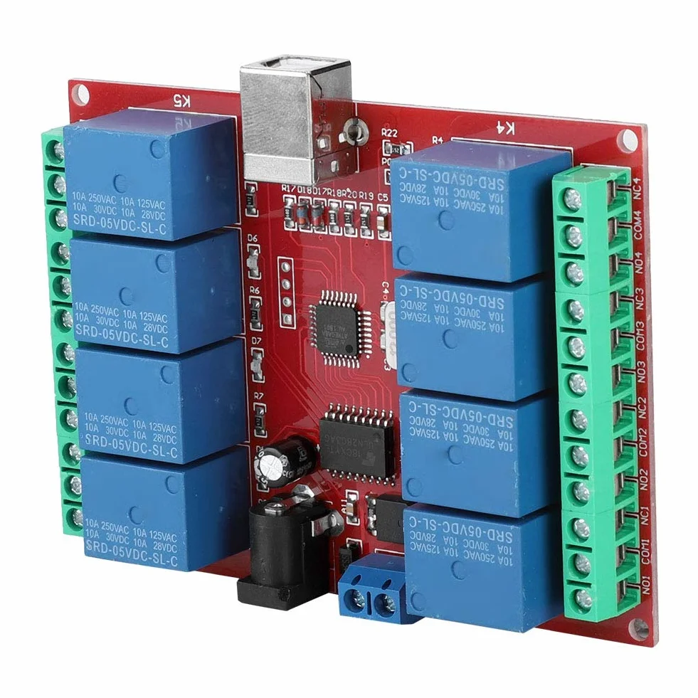 Moduł Przekaźnika 5 V 8-kanałowy DC USB Kontrolera Przełącznika PC Płyta