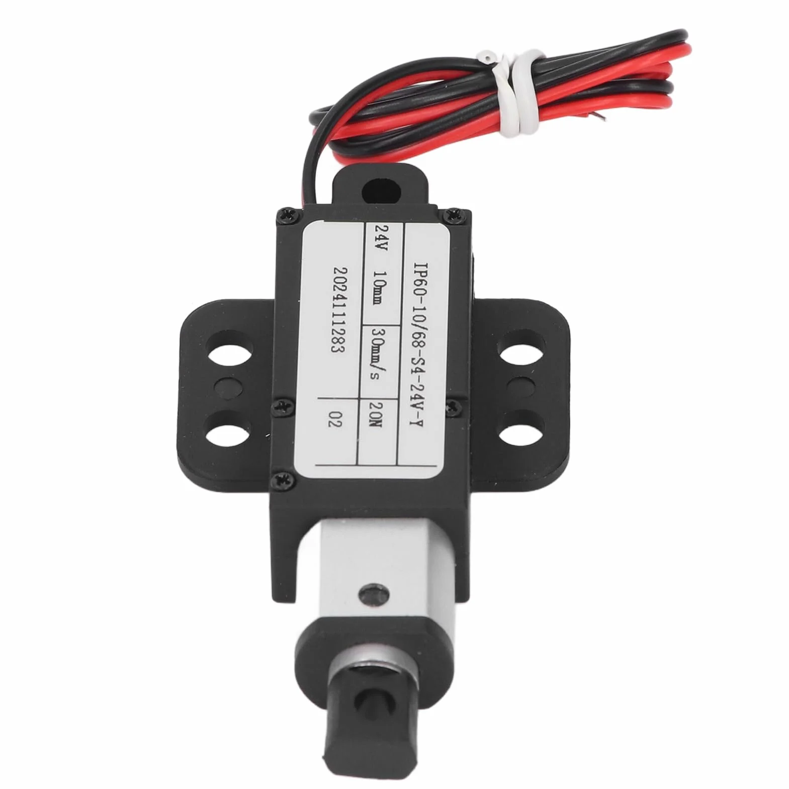 Eujgoov Mini Elektryczny Siłownik Liniowy, Skok 10 mm, Konstrukcja Aluminiowa, Zabezpieczenie Nadprądowe