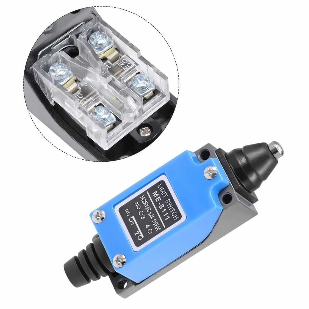 GUUZI 4 sztuk Tłok Wyłącznik Krańcowy 1NC 1NO ME-8111 Tłok Chwilowy Wyłącznik Krańcowy do Młyna CNC Drukarka 3D Przełącznik Drzwi 0~250V/5A