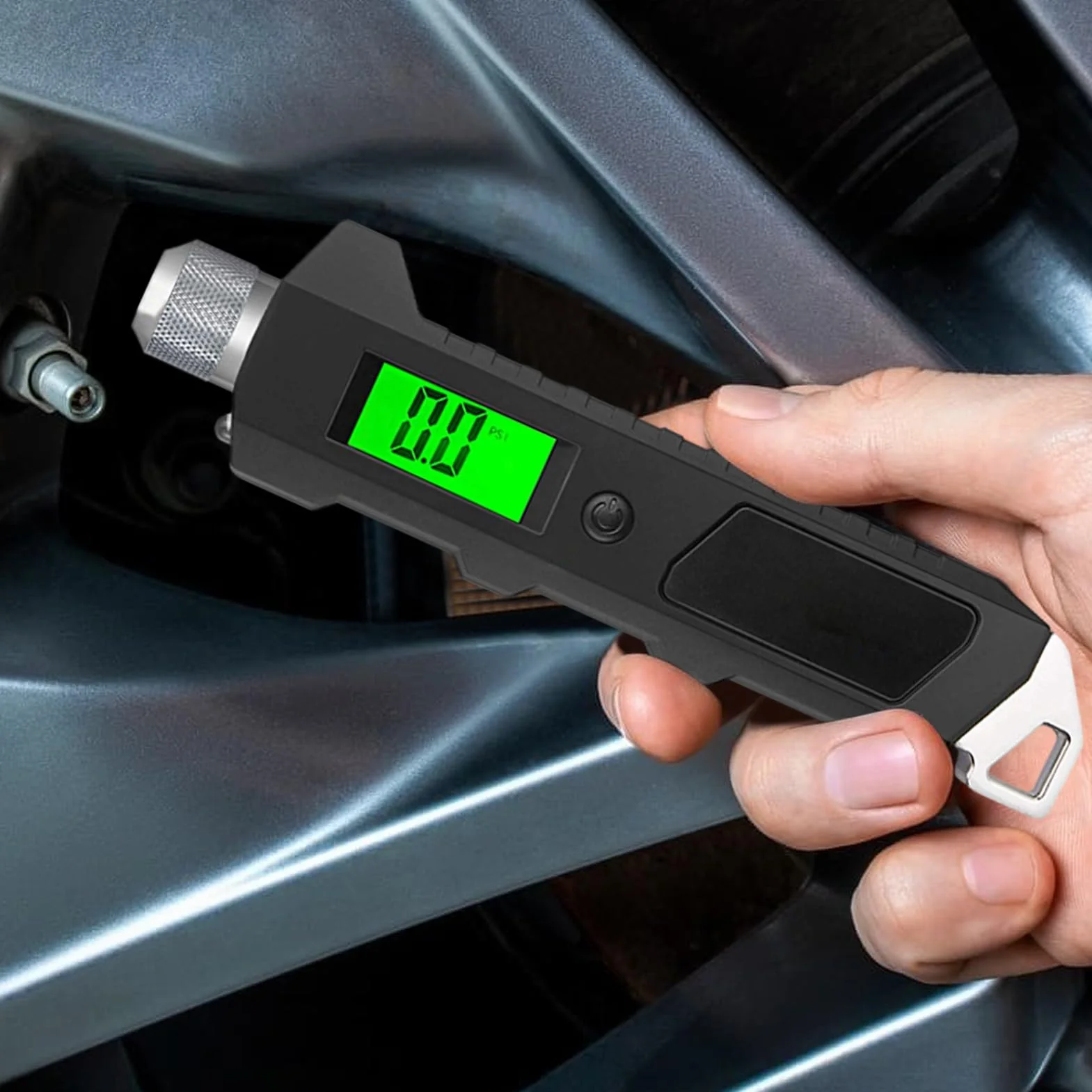 Manometr Do Pomiaru Ci?nienia W Oponach - Elektroniczny Manometr Ci?nienia W Opónach,Wy?wietlacz Pod?wietlany Antypo?lizgowy Chwyt 16 do Roweru Samochodu Ci? ?arówki Naprawa Konserwacja