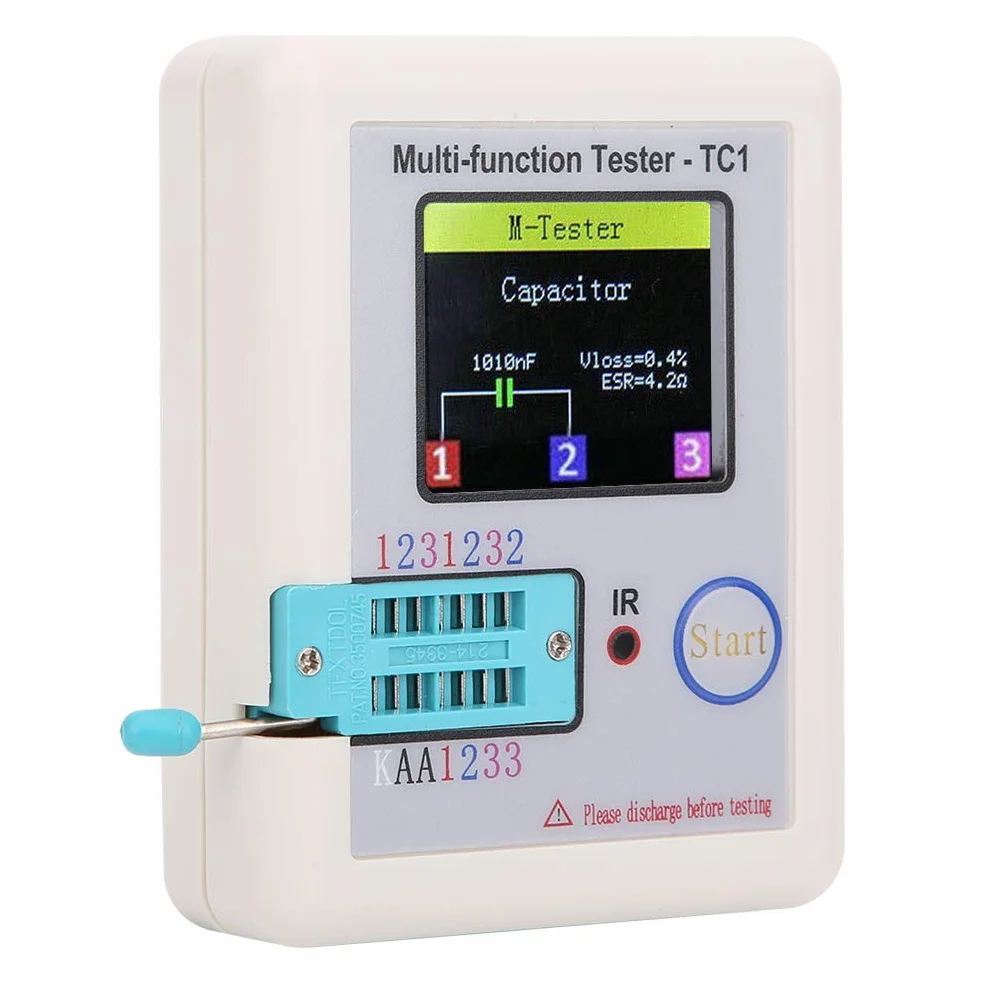 Multifunktionstransistortester, 3,5-Zoll-TFT-Bildschirm LCR-TC1 für Kondensatordioden Diodentester, LCR-TC1-Transistortester