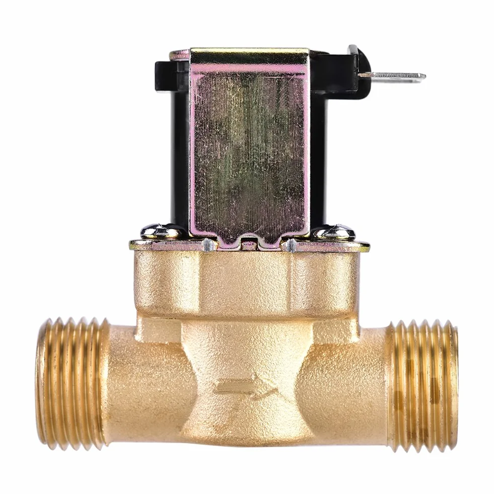 Elektromagnetyczny zawór wodny mosiężny 1/2" AC 220V normalnie zamknięty