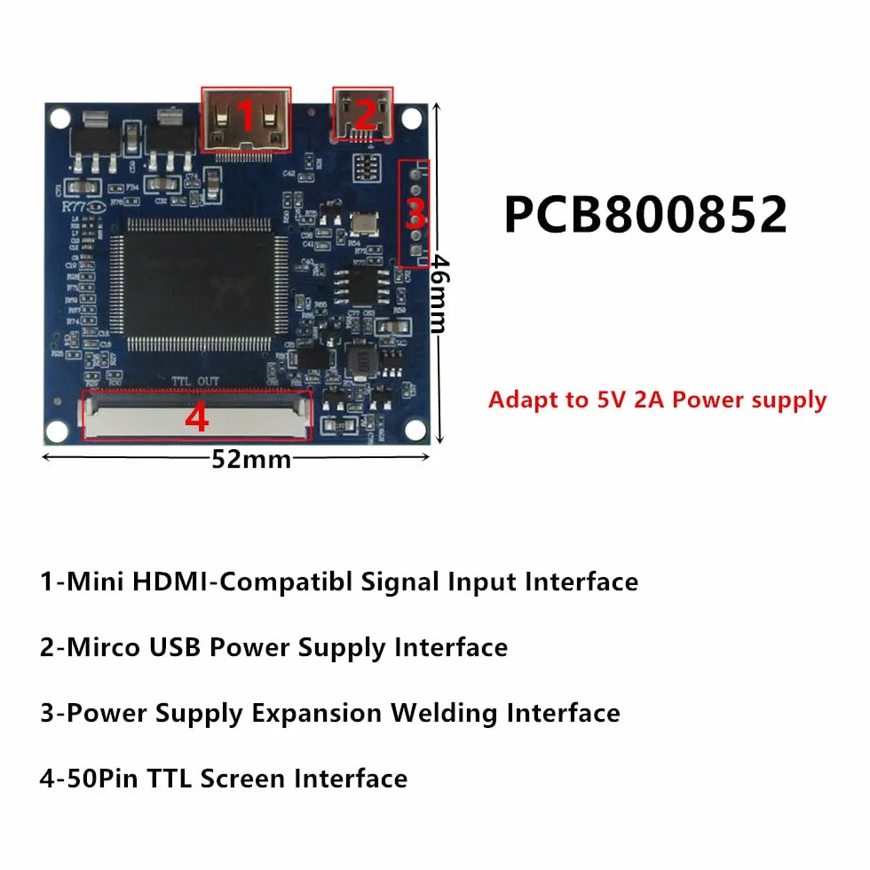 Uniwersalny wyświetlacz LCD 7" 1024x600 mini HDMI do Raspberry Pi PC monitor drugi ekran