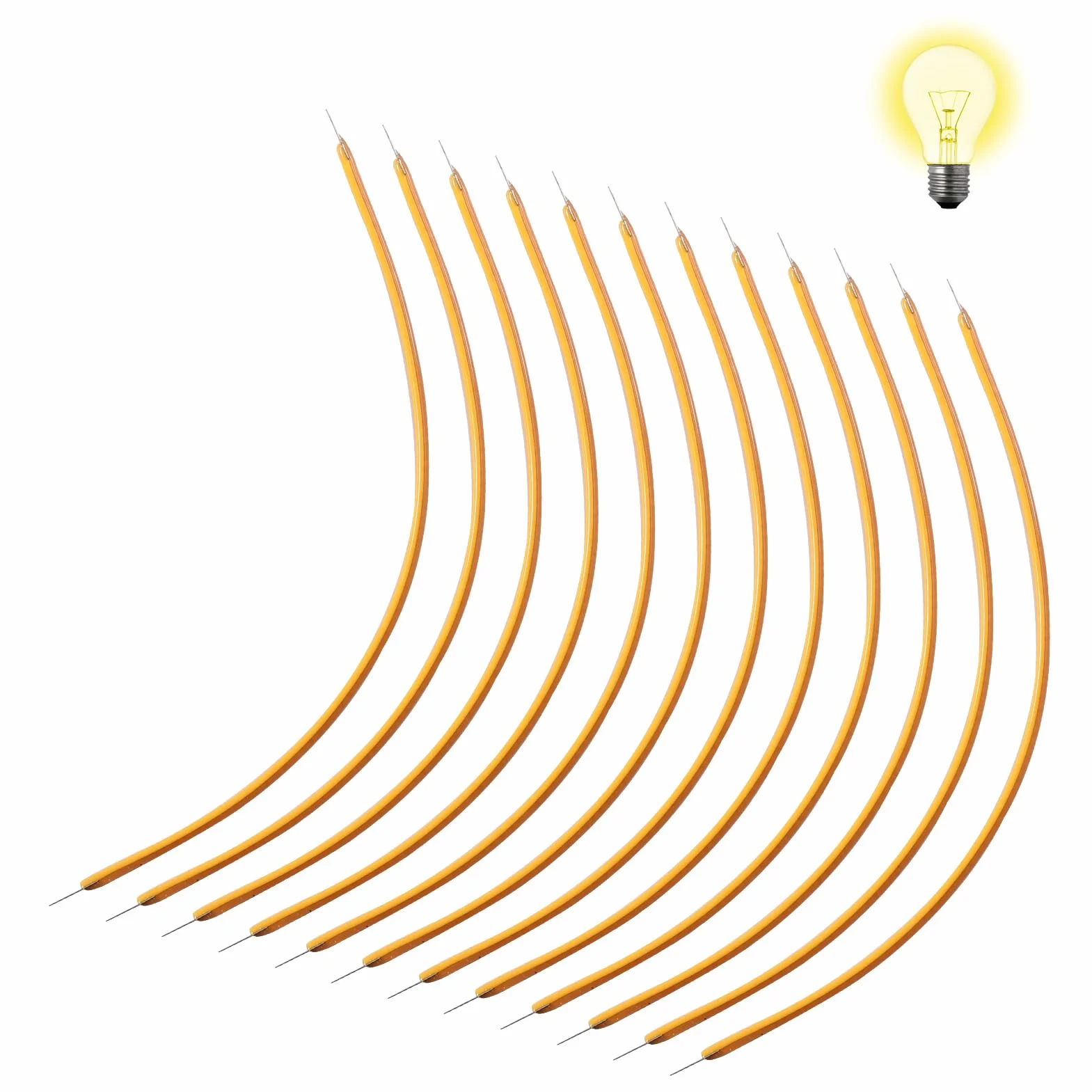 12 sztuk żarówek LED 24 V, 2700 K, światło ciepłe białe – elastyczne elementy lampy do diod LED, żarówek, zabawek DIY, oświetlenie dekoracyjne i kemping (130 mm)