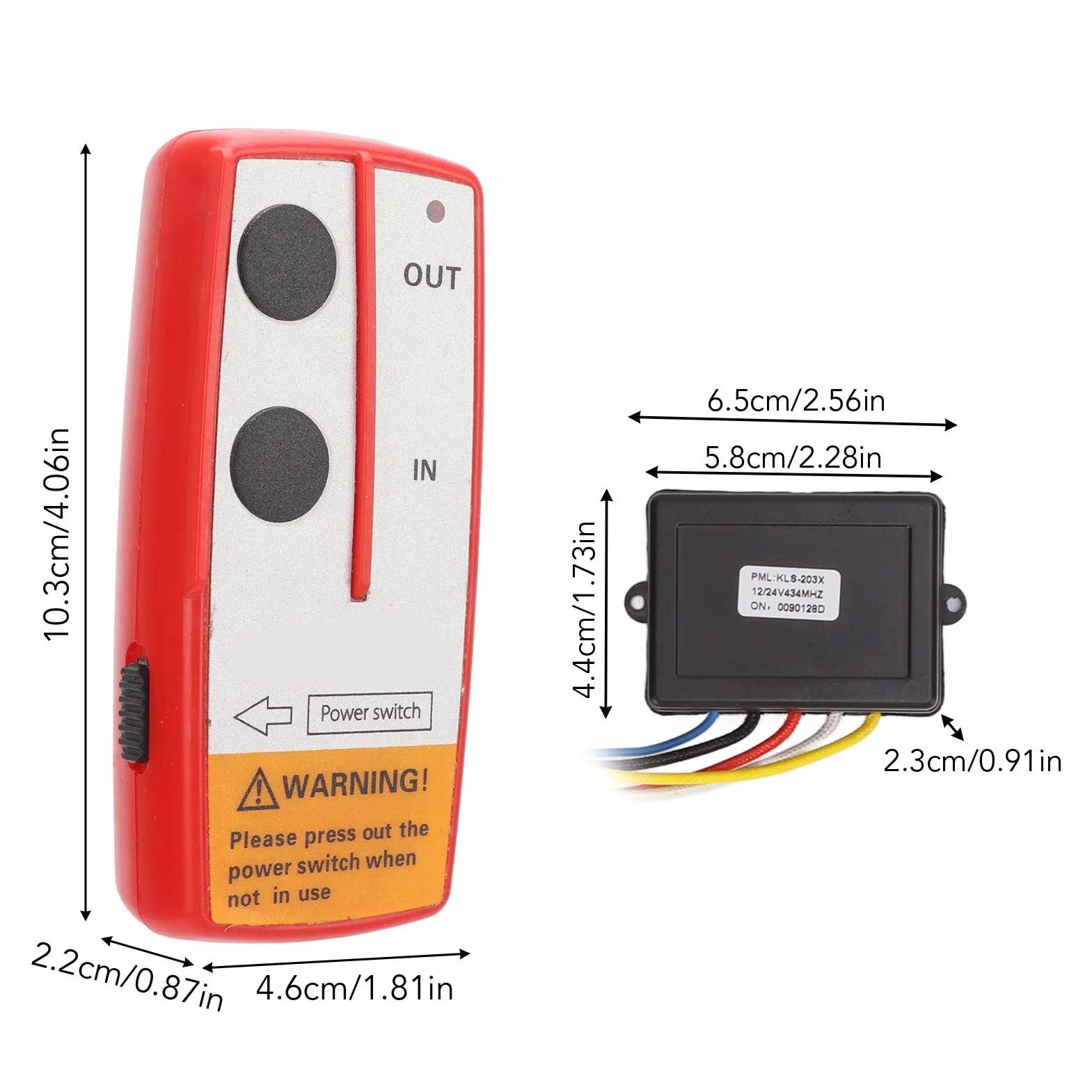 Akozon DC12V/24V 75fts Wciągarka Bezprzewodowa Zestaw Zdalnego Sterowania Uniwersalna Bezprzewodowa Wciągarka Przełącznik Zdalnego Sterowania Elektryczny Kontroler Wciągarki z(Czerwony)