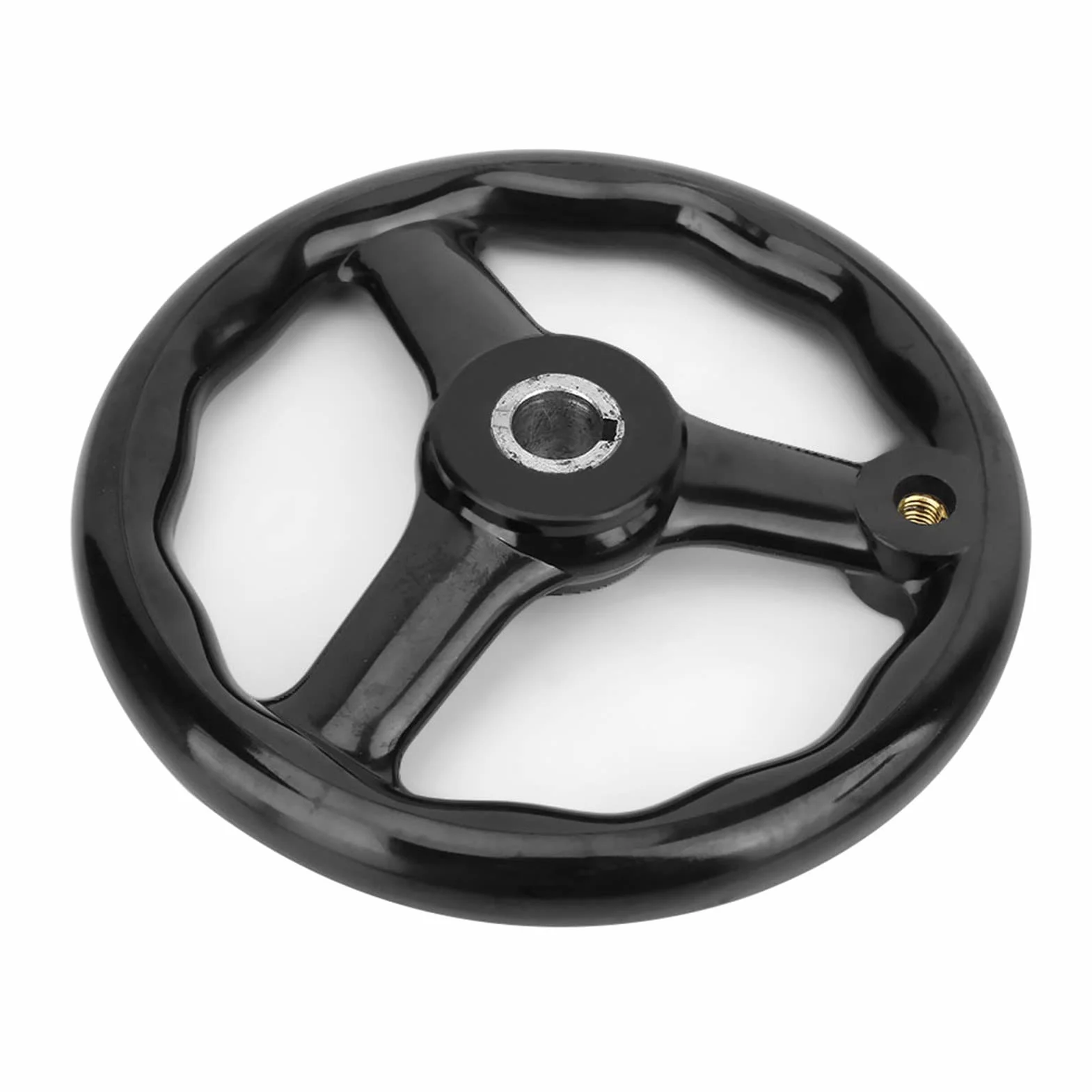 Pokrętło Ręczne Tokarki 200 * 18mm Koło Ręczne Bakelitowe 3 Szprychowe Koło Ręczne Tokarki z Uchwytem do Frezarki, Pokrętła Sterujące