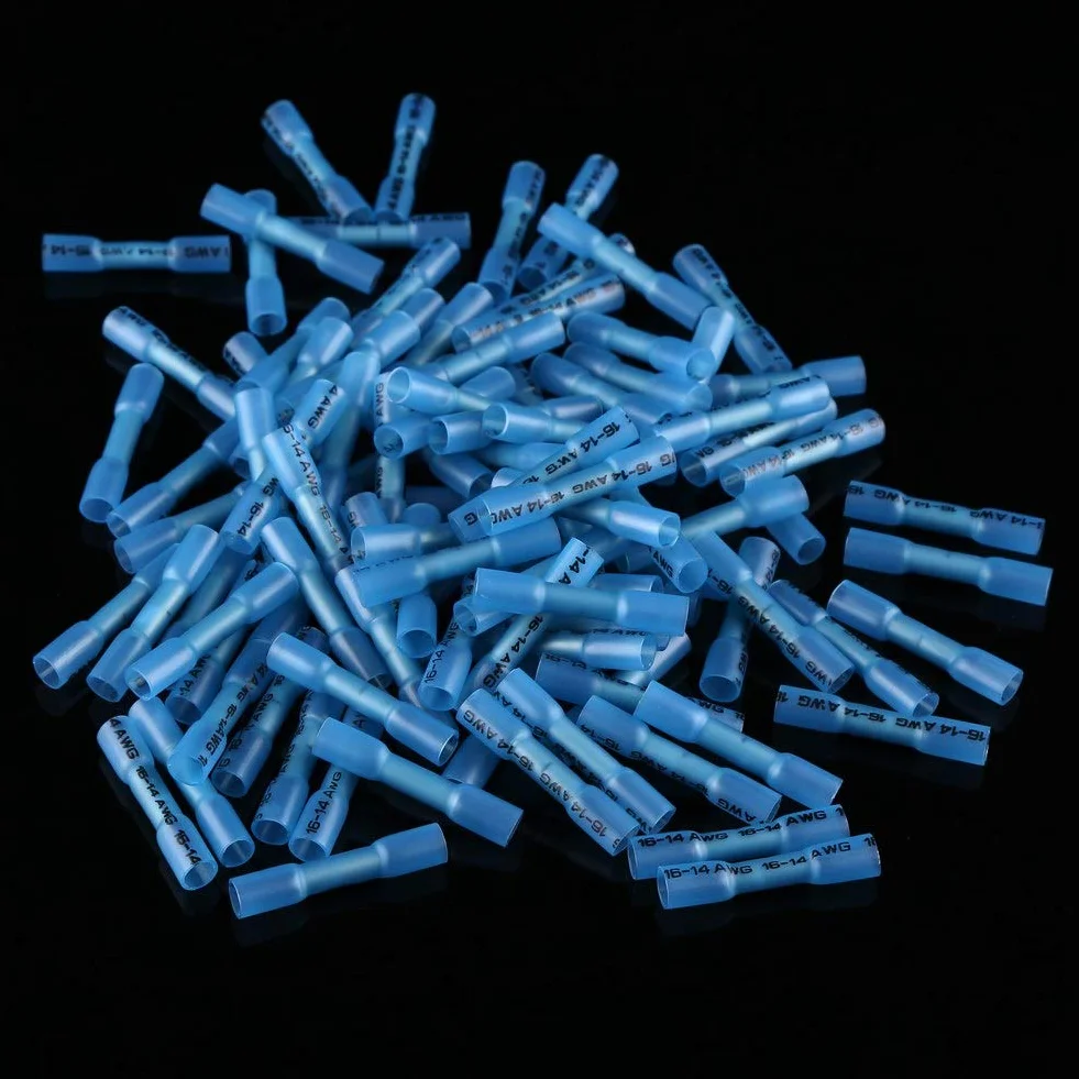 Kabelschuhe Set, 300 Stück Kabelverbinder Schrumpfschlauch, AWG Schrumpf Draht Steckverbinder Stromanschluss Sortiment Kit, Schrumpfverbinder Rot, Blau, Gelb