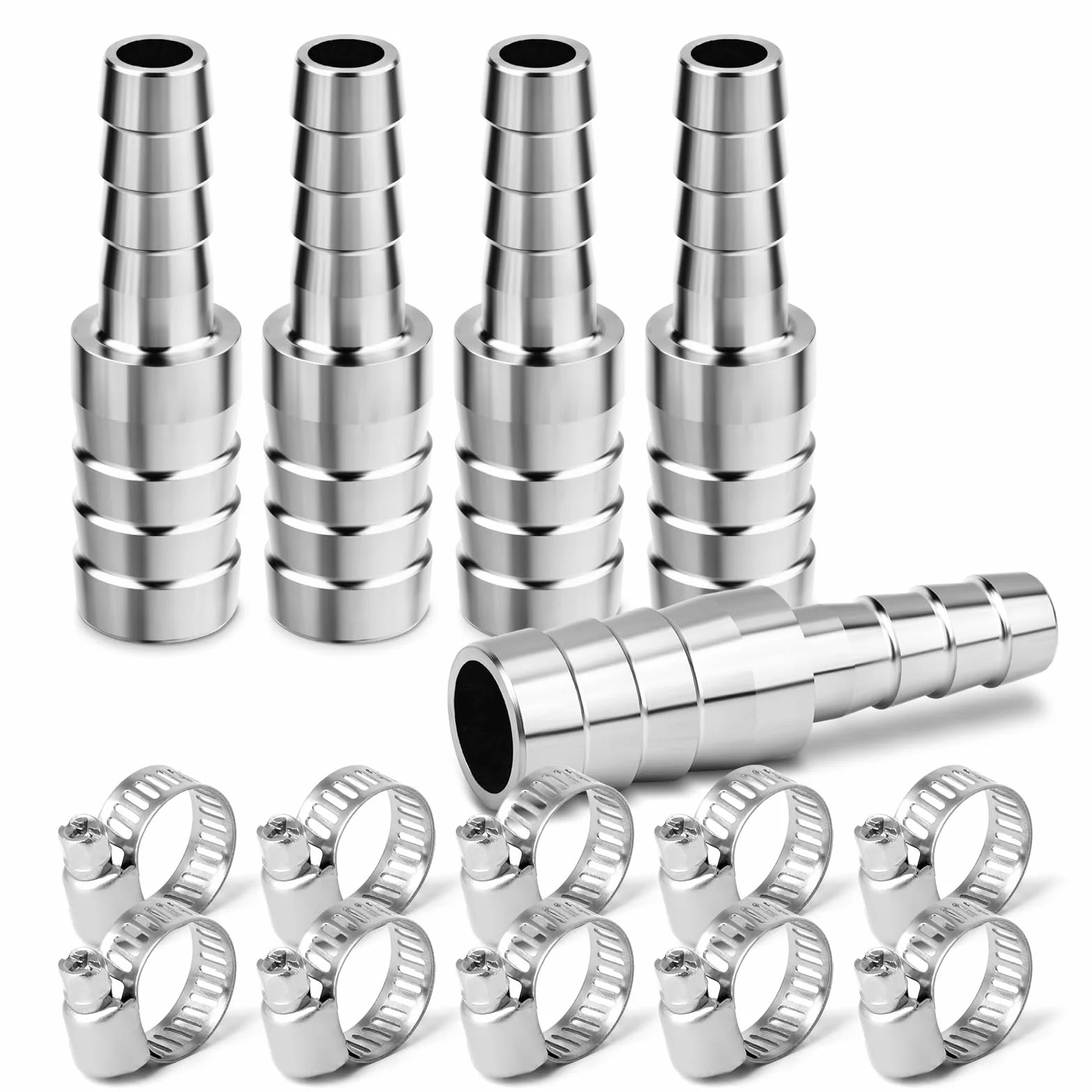 5 sztuk adapter ze stali nierdzewnej 304 8 mm do 6 mm do węża redukcyjnego, złączka łącząca wąż redukcyjny, złącze intercooler płynu chłodzącego, do wody, powietrza