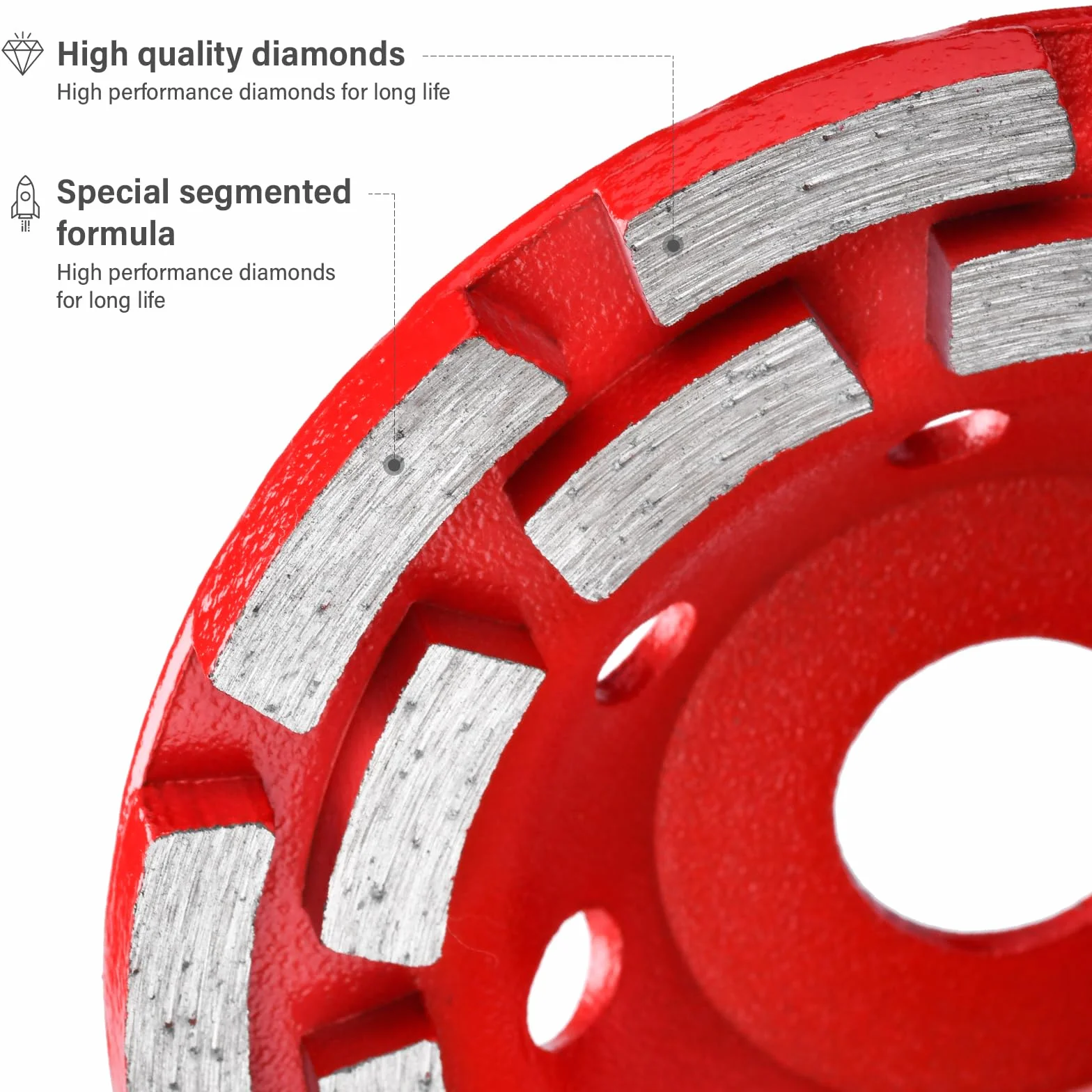 Diamentowa tarcza szlifierska 125 mm x 22,23 mm, dwurzędowa do betonu, kamienia, granitu