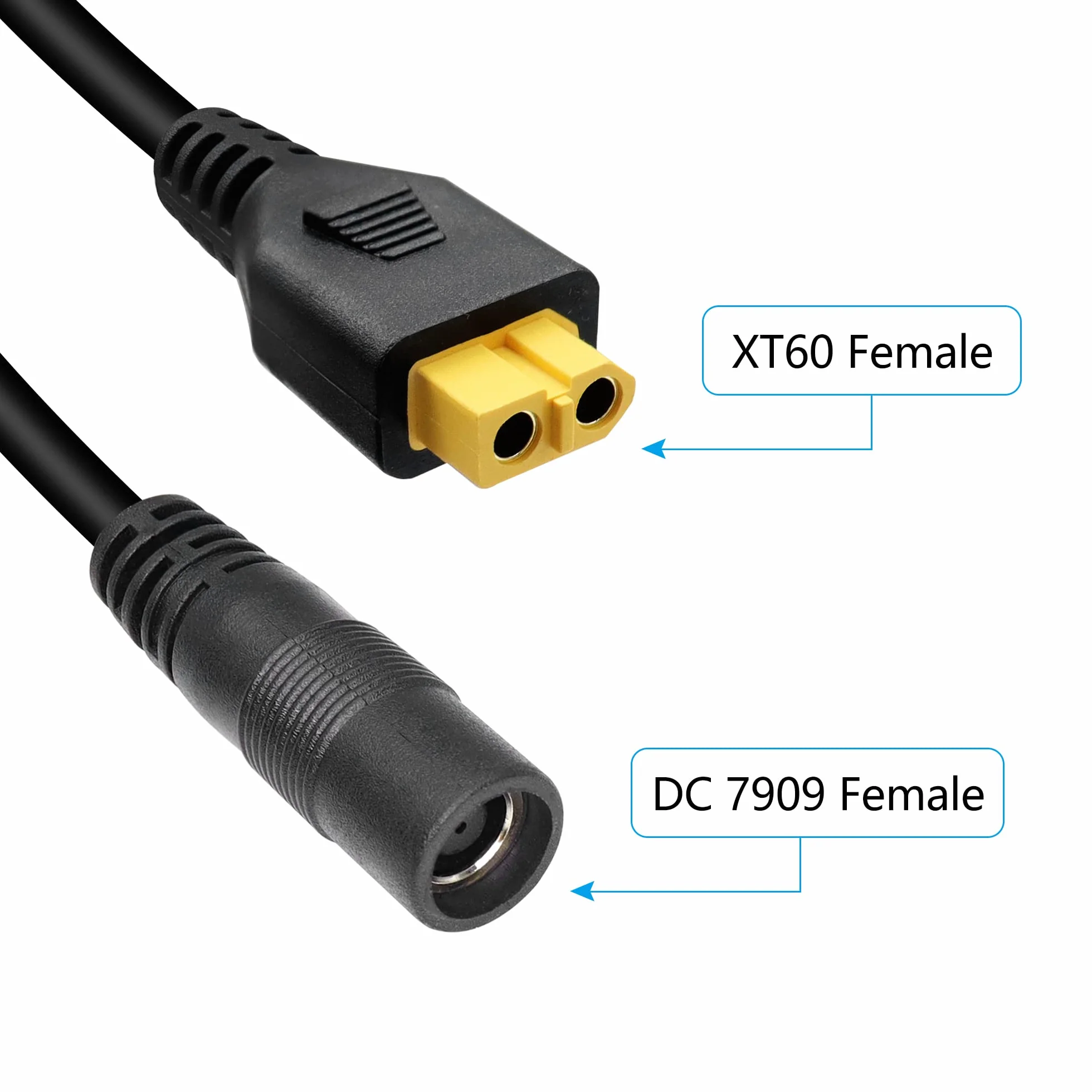 Adapter wtyczki XT60 na DC 8 mm, gniazdo XT60 na DC 7,9 mm x 0,9 mm, gniazdo 14AWG, kabel zasilający, do przenośnej elektrowni, generatora solarnego, panelu słonecznego (1 m/3 m)
