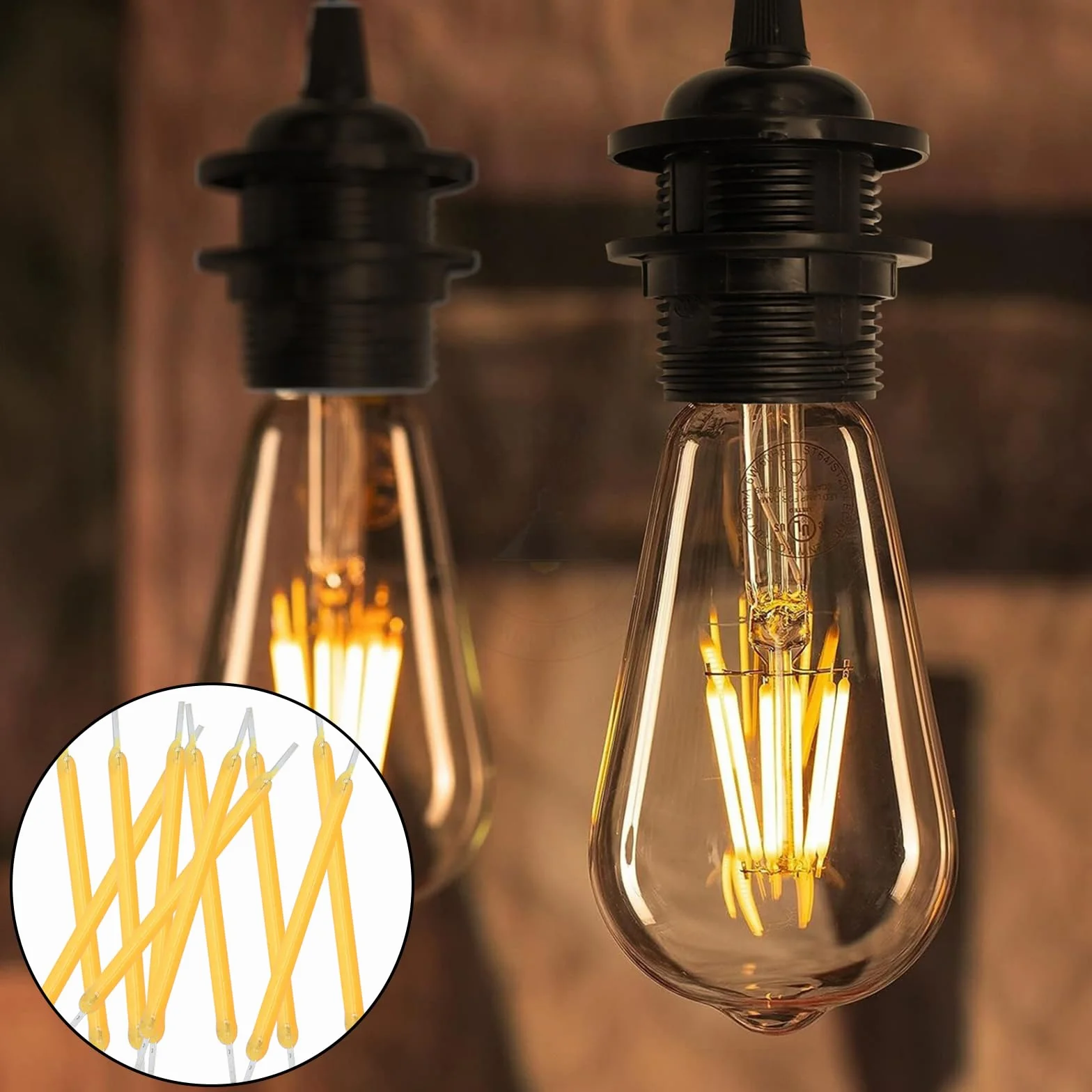 BAIFULAI 100 sztuk żarnika LED 3 V, 38 mm, żarnik z ciepłym światłem, 2700 K, twardy filament LED, części zamienne do żarówek LED, twarde LED