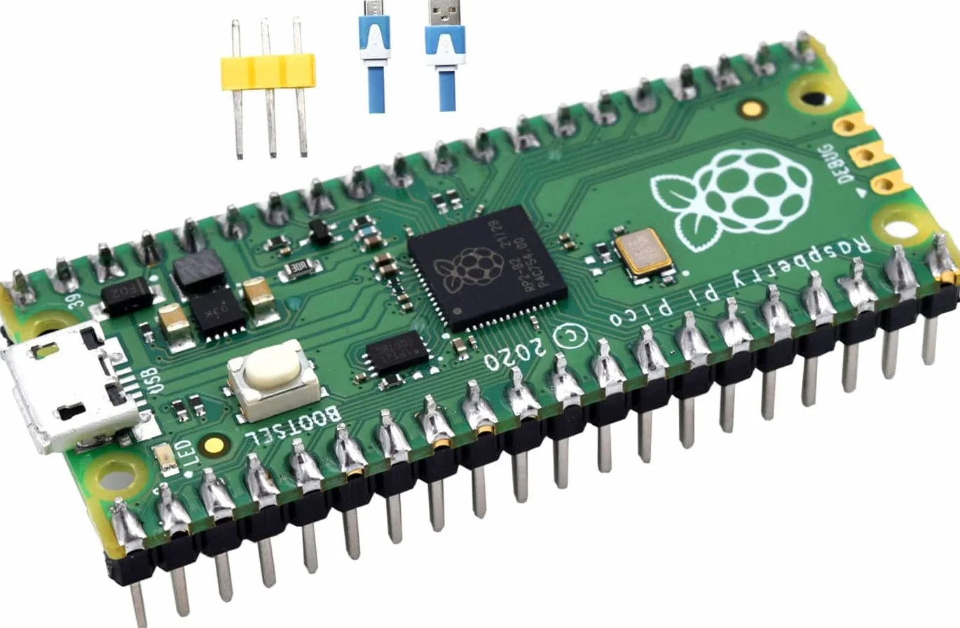 Adeept Raspberry Pi Pico wstępnie lutowany nagłówek kabel USB mini płytka rozwojowa mikrokontrolera RP2040 ARM Cortex M0+
