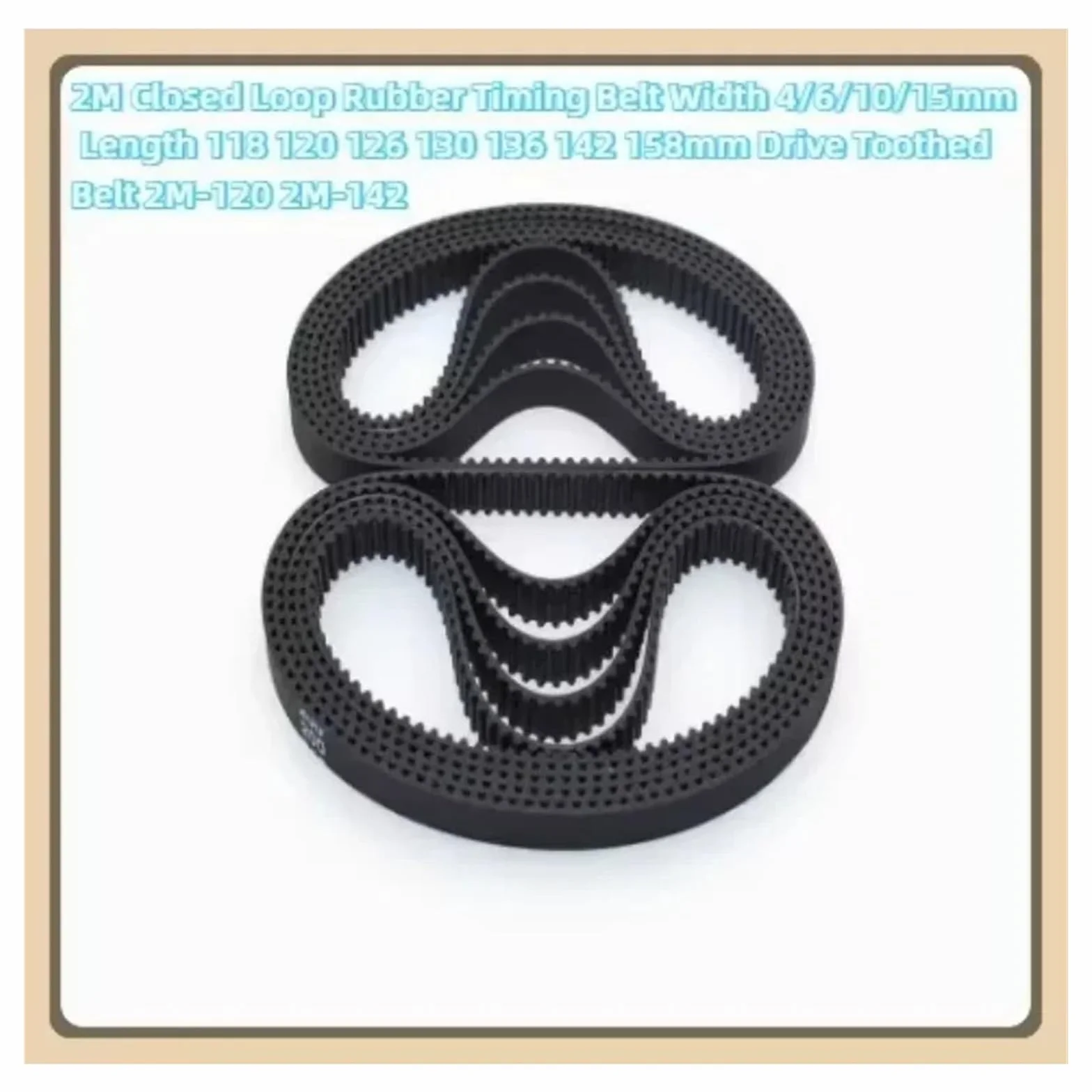 2M Closed Loop Rubber Timing Belt Length 118mm-168mm(2M-168mm,1PC_6MM)