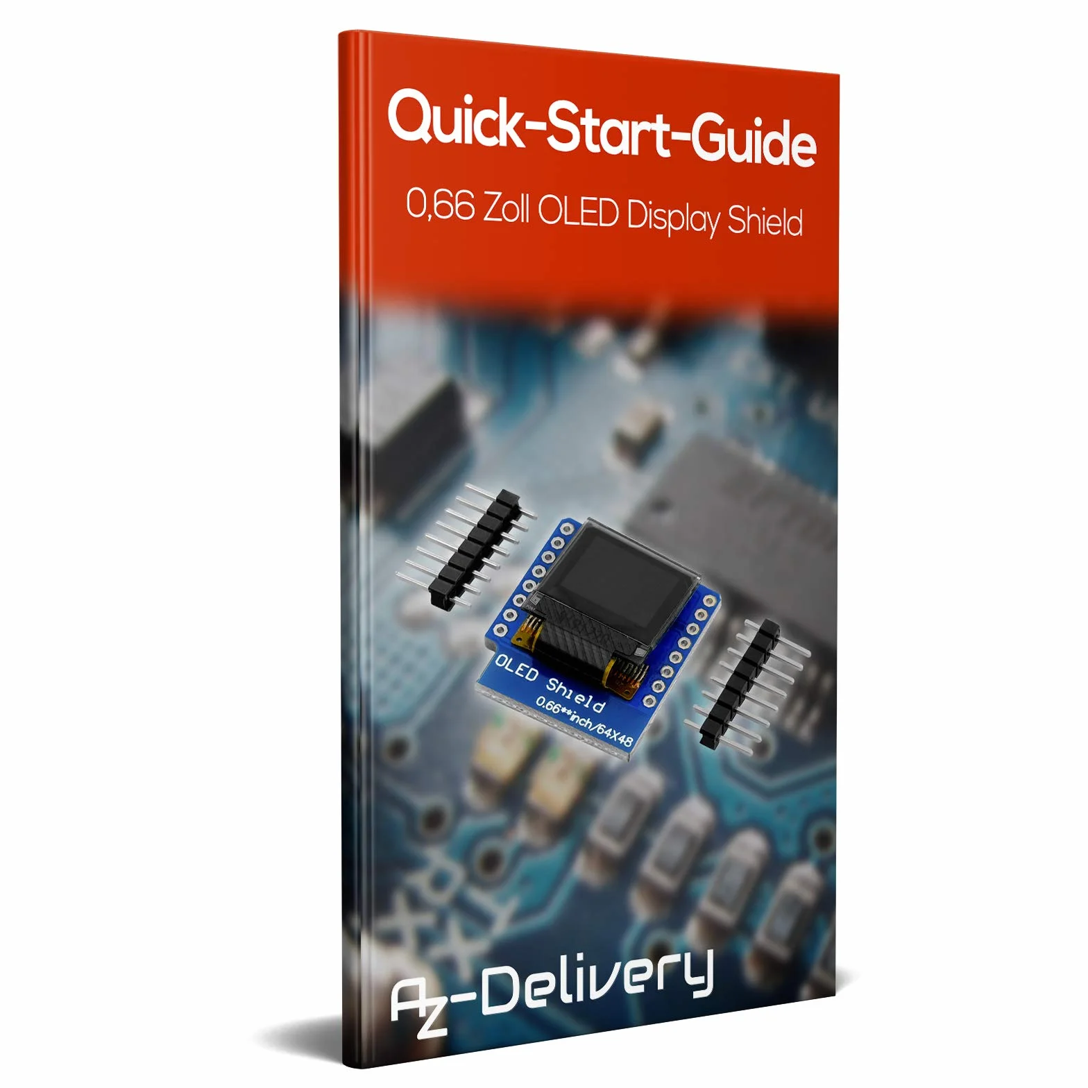AZDelivery 5 x 0,66 cala osłona wyświetlacza ssd1306 OLED I2C 64x48 pikseli moduł wyświetlacza I2C HW-699 z białymi znakami kompatybilny z D1 Mini, w tym E-Book!