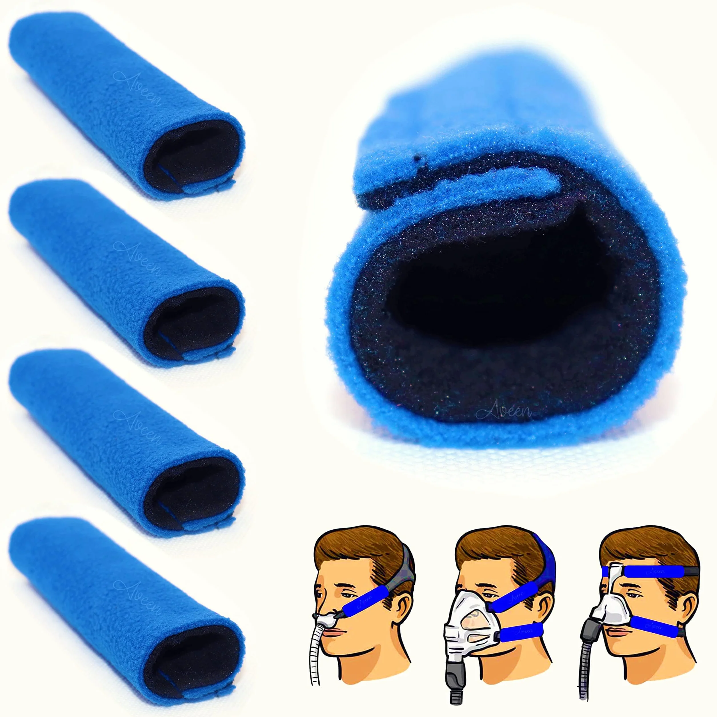 4-pakowe pokrowce na pasek CPAP, wygodne podkładki do paska CPAP, ochraniacze na twarz CPAP, poszewki na poduszki CPAP / 4-Packs CPAP Strap Covers, CPAP Strap Comfort Pads