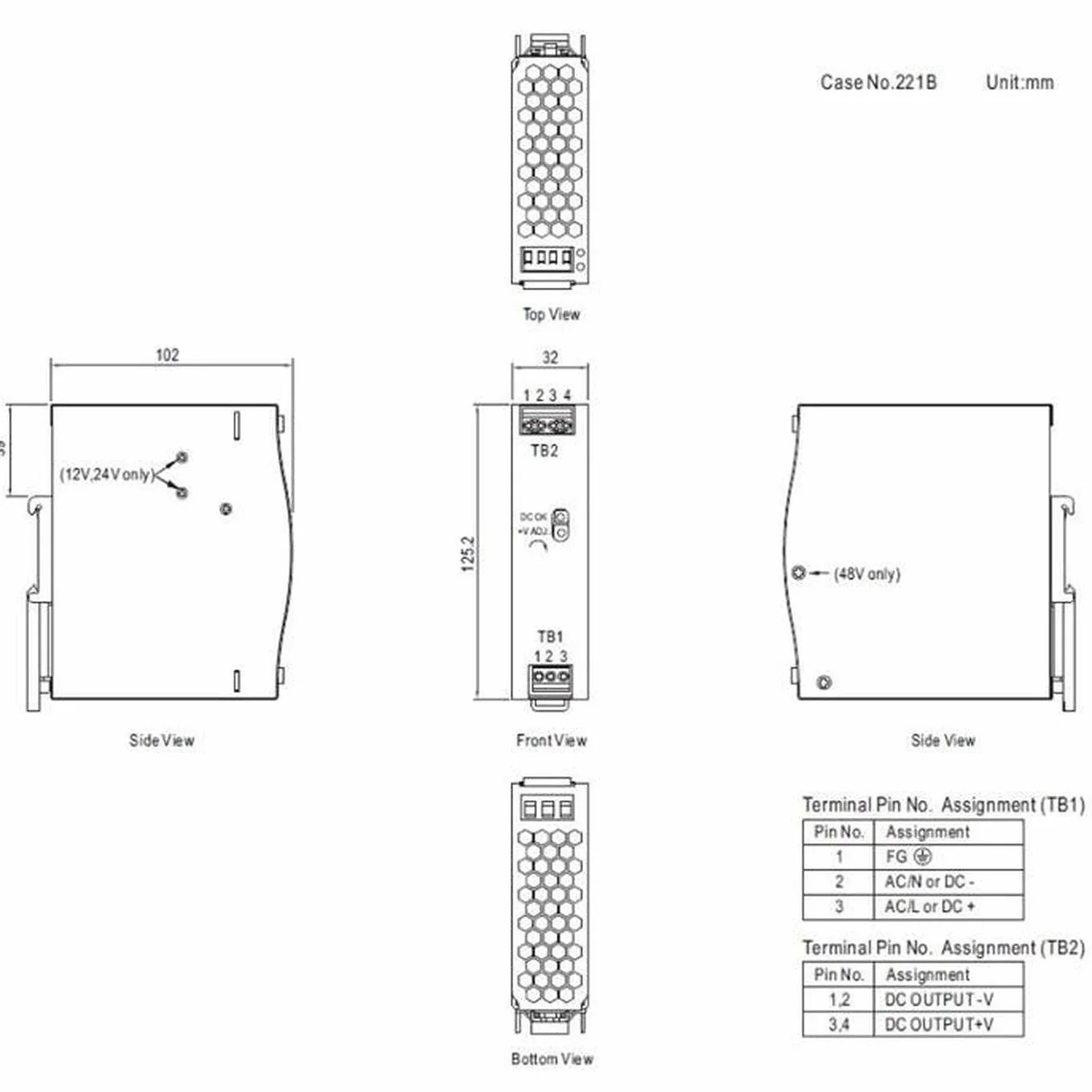 MeanWell NDR-75-48 75 W 48 V 1,6 A szyny montażowe, zasilacz DIN-RAIL