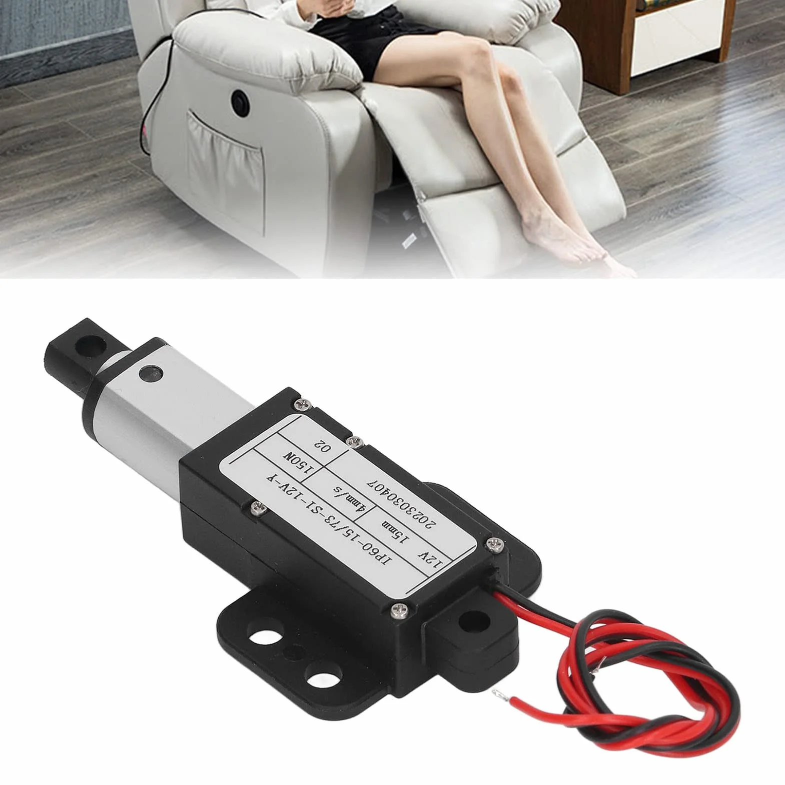 Mini Elektryczny Siłownik Liniowy 15mm Skok 12V Stop Aluminium do Maszyn Rolniczych