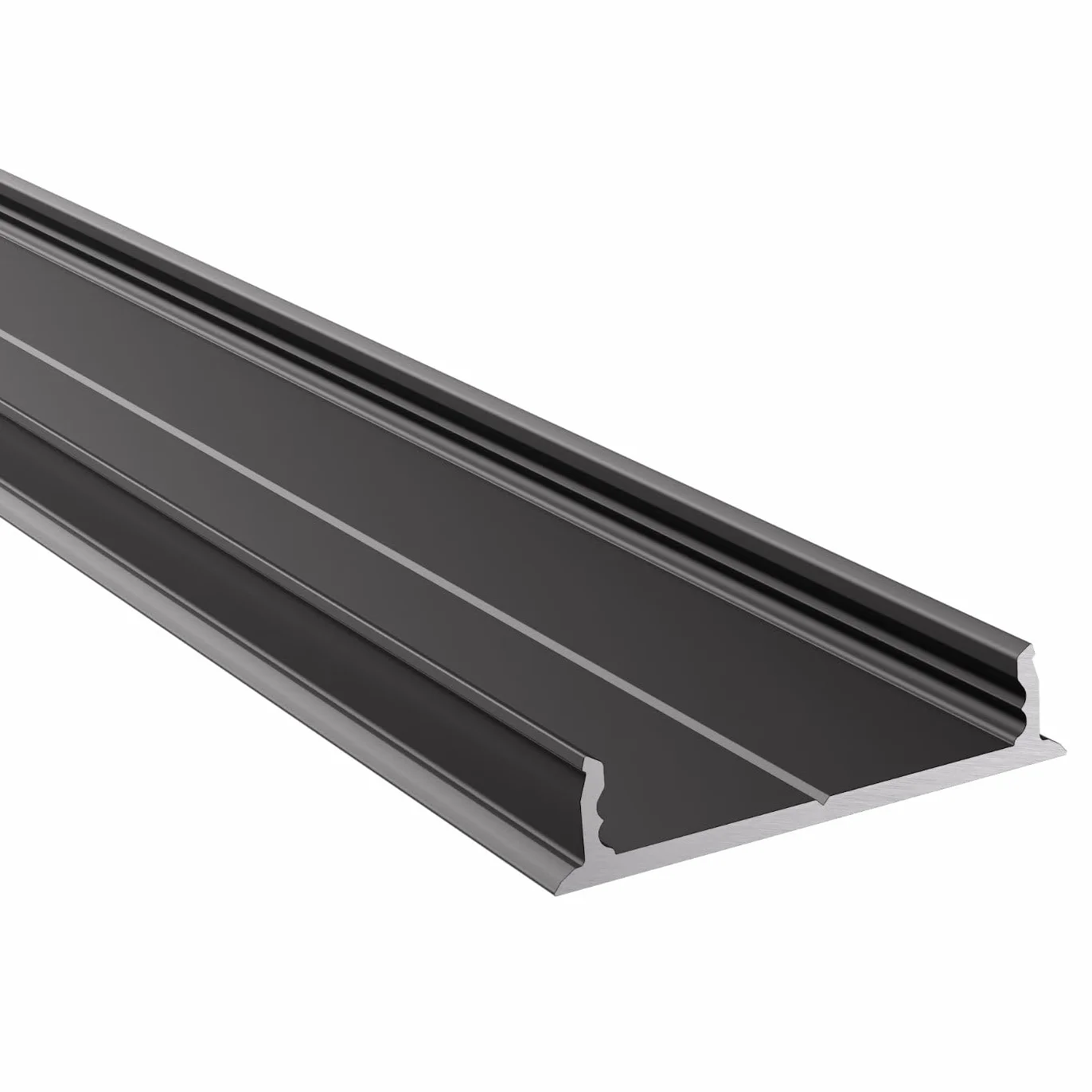 Profil aluminiowy do taśm LED 200 cm czarny z mleczną osłoną Leine