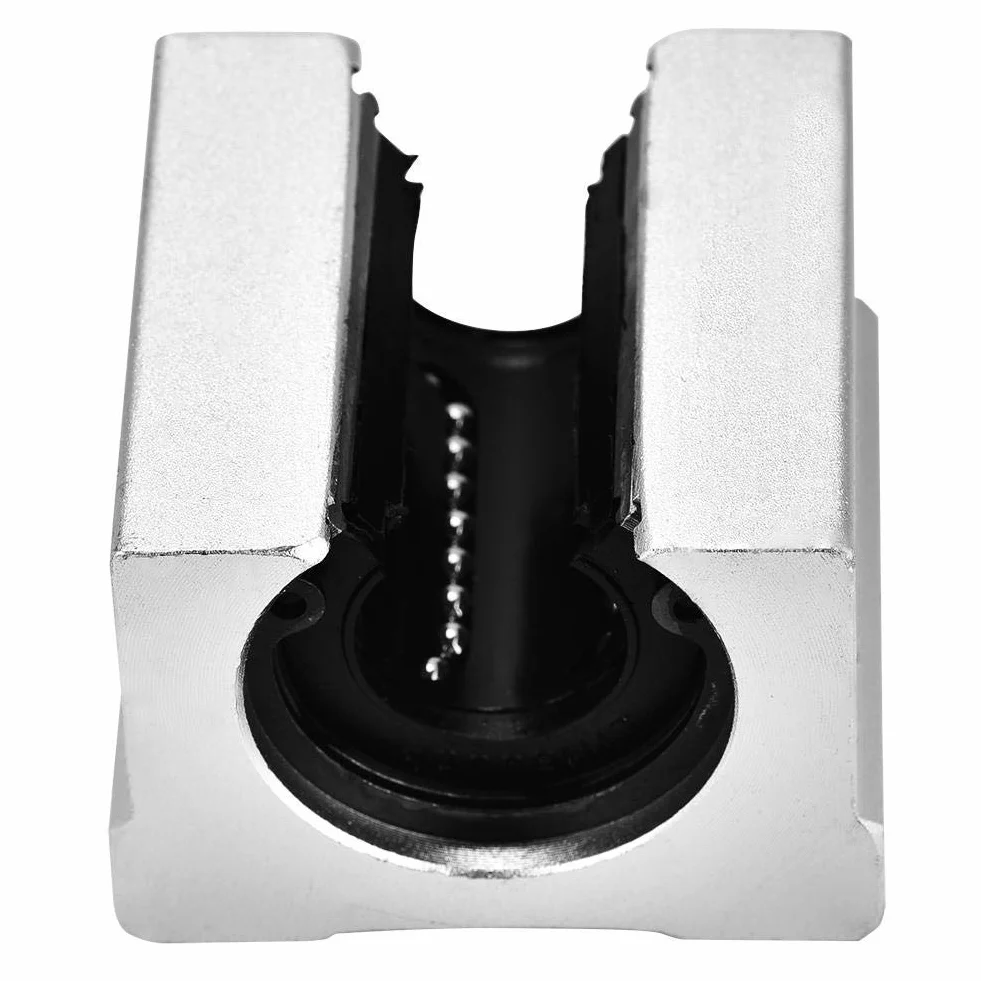 Suwak liniowy do łożysk, przesuwny blok, 4 sztuki, SBR16UU 16 mm, aluminiowy, otwarty liniowy, do CNC, itp., wysoka twardość i niski poziom hałasu, 4,5 x 4,5 x 2 cm