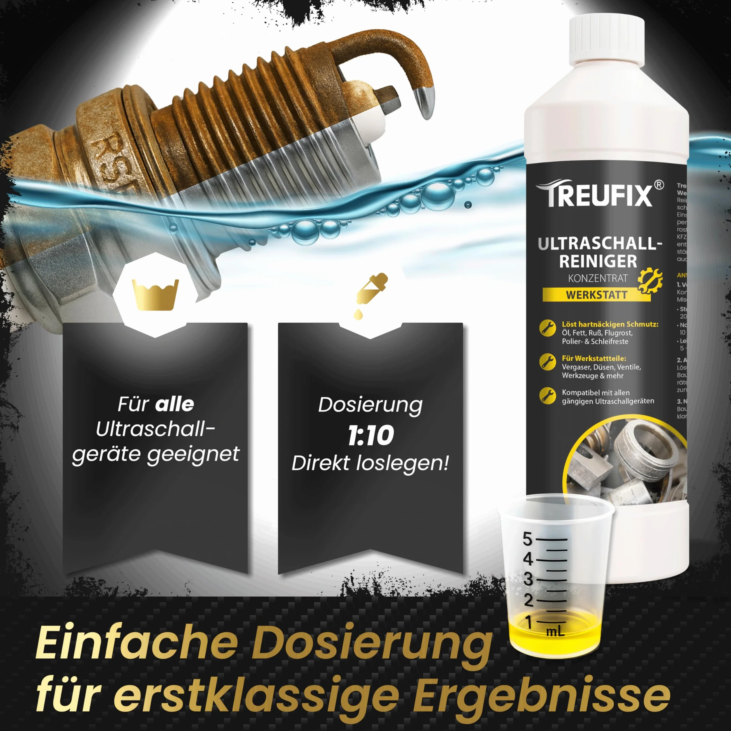 Treufix Koncentrat do czyszczenia ultradźwiękowego 750 ml do gaźników i dysz wtryskowych