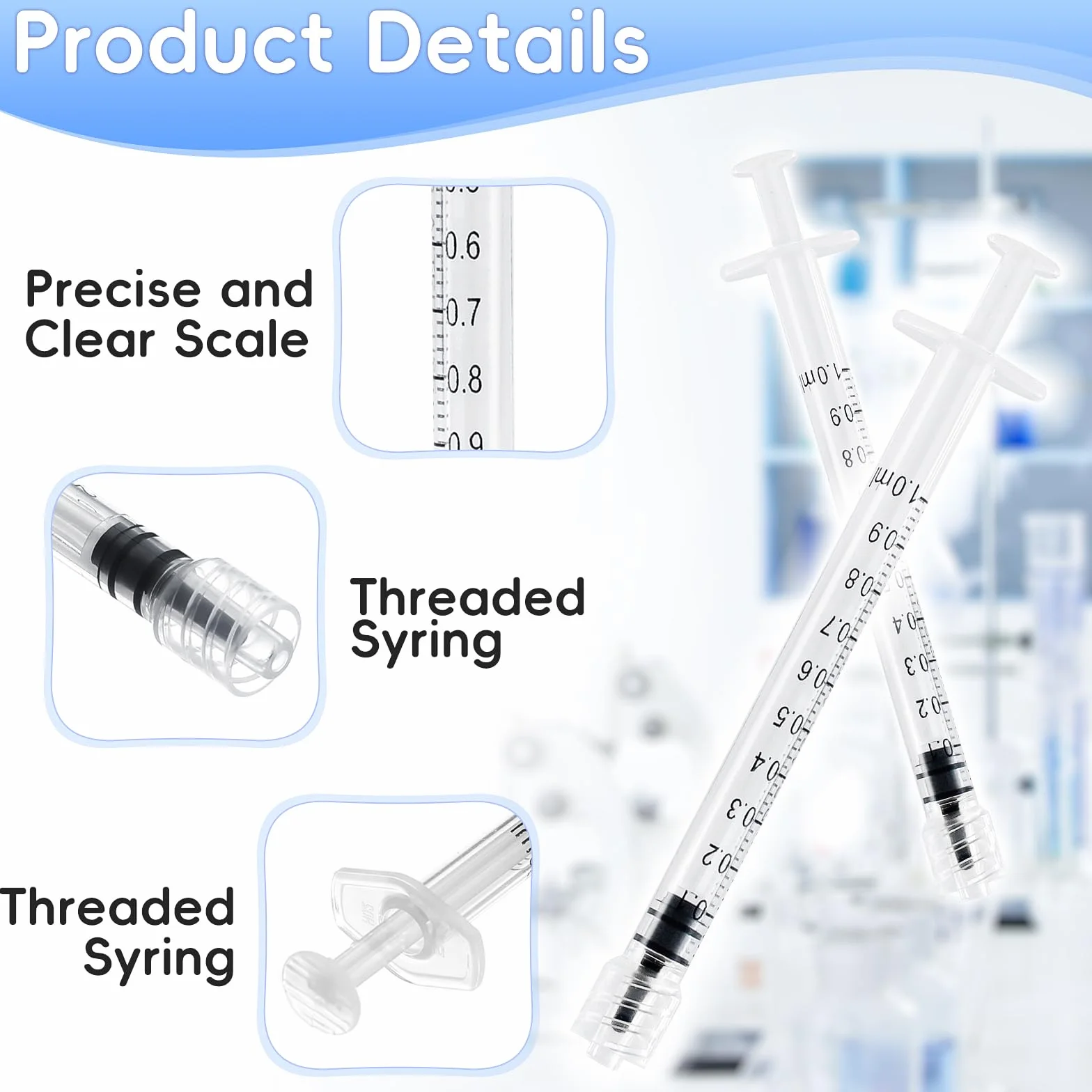 TRUEIN 14 sztuk strzykawek dozujących 1 ml Luer Lock sterylna jednorazowa bezlateksowa zestaw
