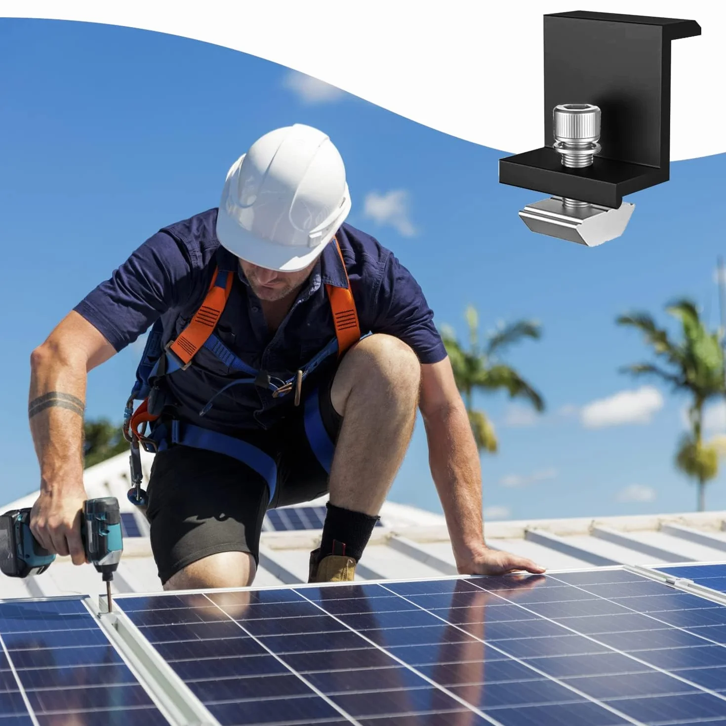 20 sztuk solarnych zacisków końcowych, wspornik modułu solarnego, mocowanie modułu solarnego 30 mm, mocowanie do elektrowni balkonowej, z nakrętkami i śrubami, do montażu modułu solarnego, na kemping,