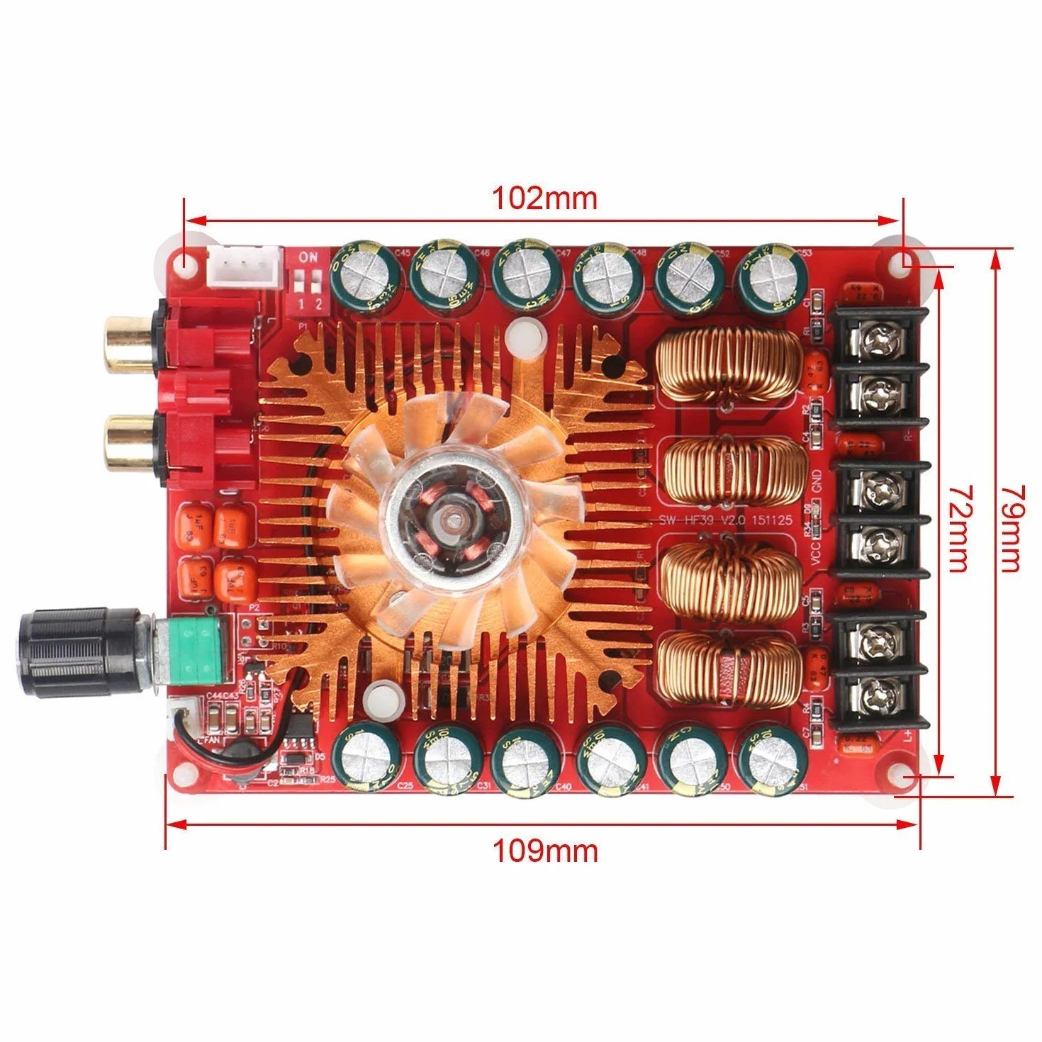 DollaTek TDA7498E 2 x 160 W dwukanałowa płyta wzmacniacza audio DC 24 V