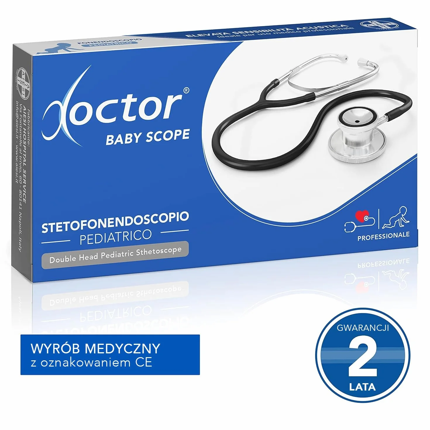 AIESI Stetoskop Dziecięcy Czarny DOCTOR BABY SCOPE 24 miesiące